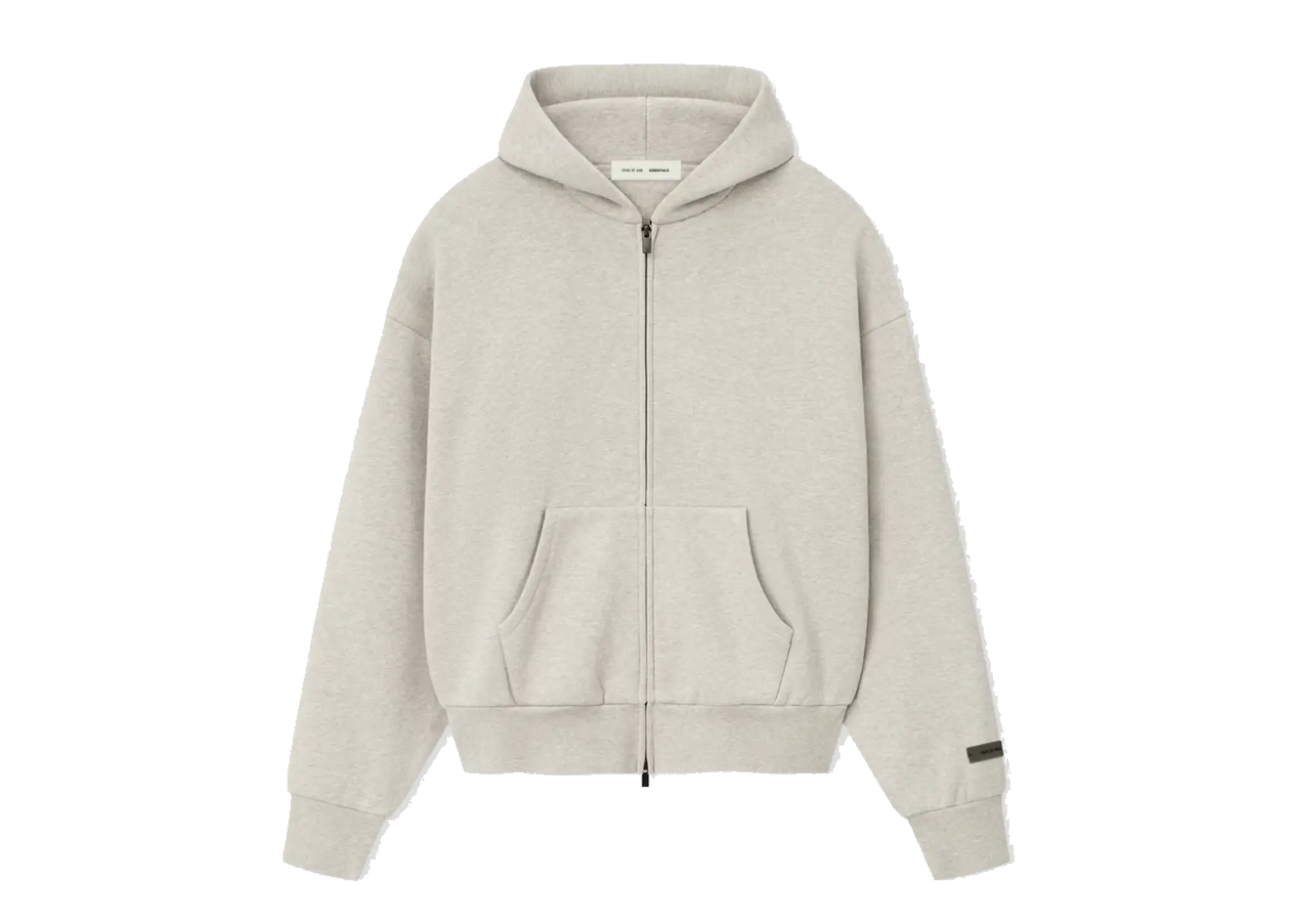 Fear of God Essentials Classic Fit Fleece Zip Hoodie Heather Stone