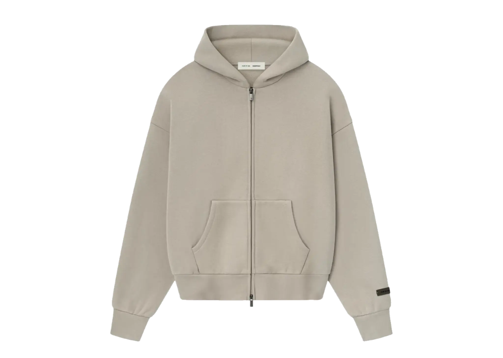 Fear of God Essentials Classic Fit Fleece Zip Hoodie Timber