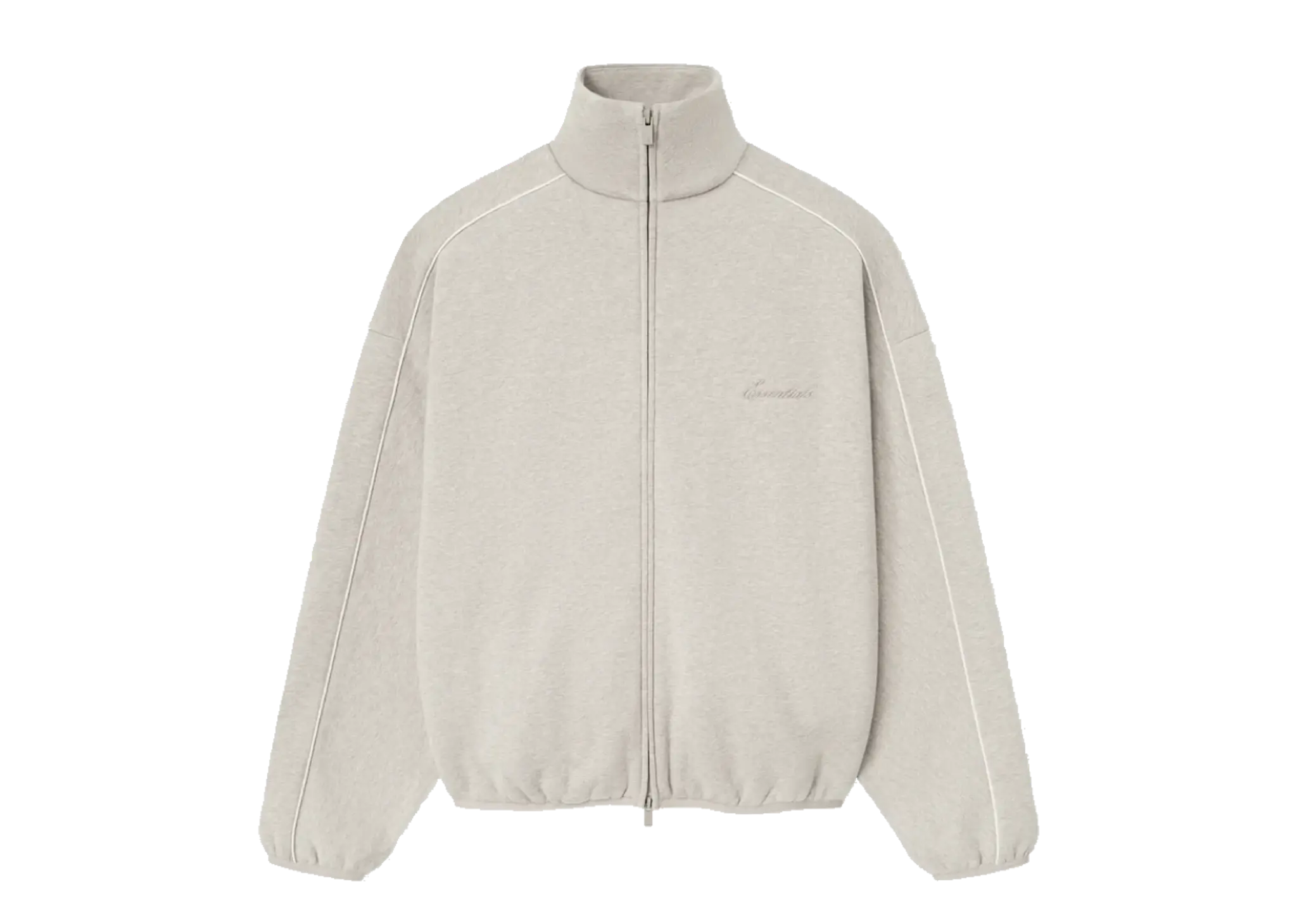 Fear of God Essentials Modern Fit Fleece Track Jacket Heather Stone