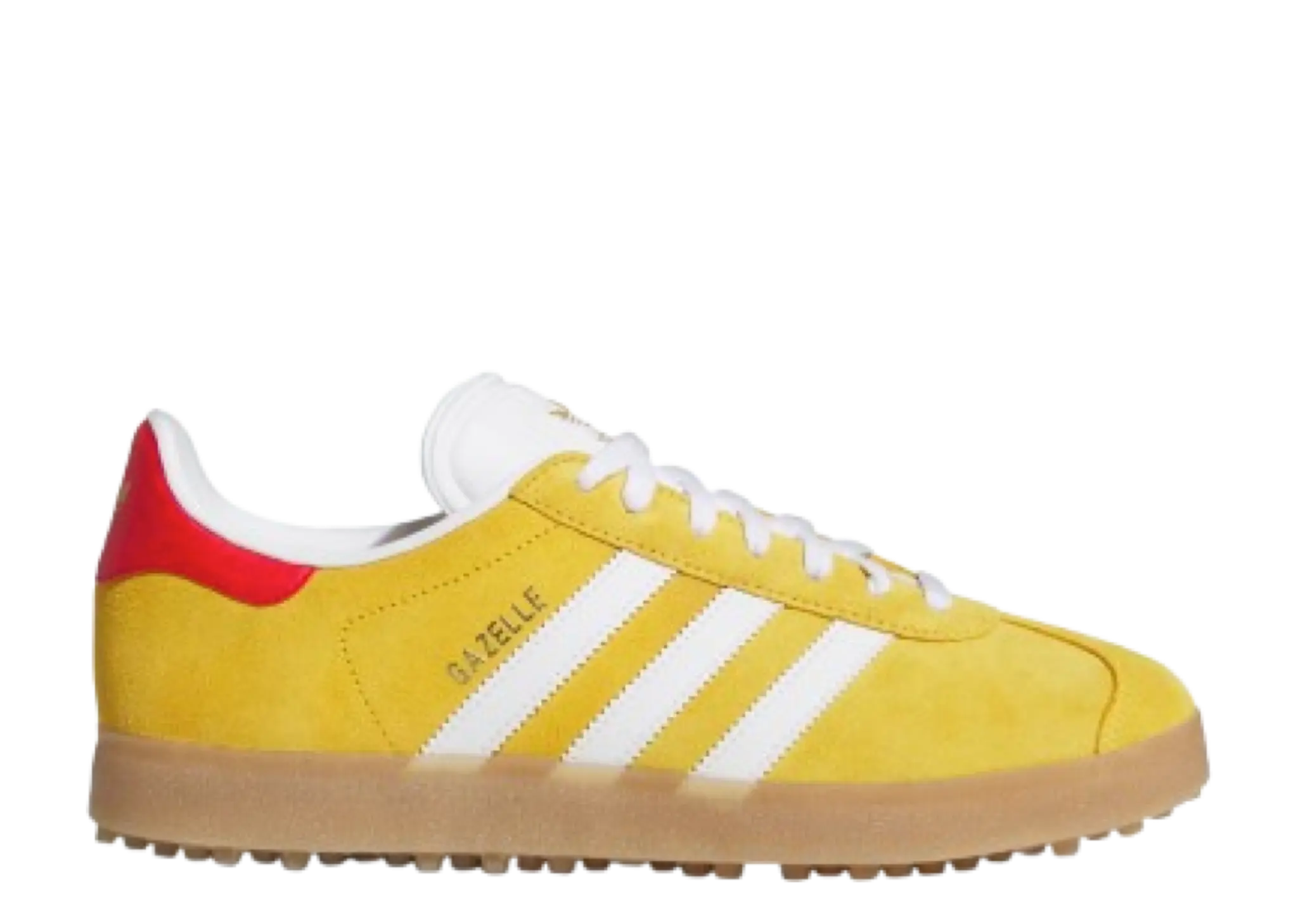Adidas Gazelle Spikeless Golf Bold Gold White Better Scarlet