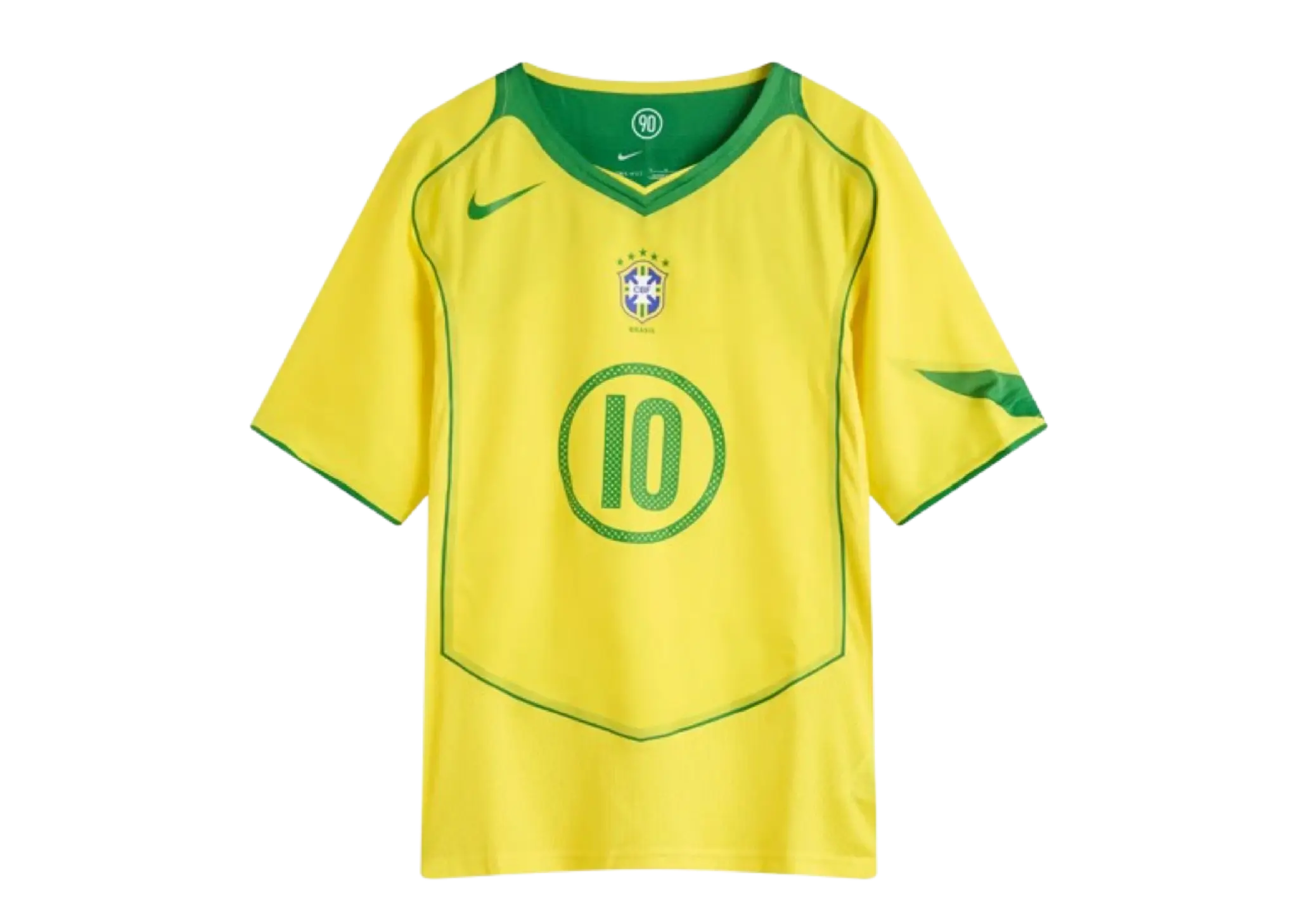 Nike Total 90 Brazil Ronaldinho 2004 Reissue Jersey Opti Yellow Apple Green