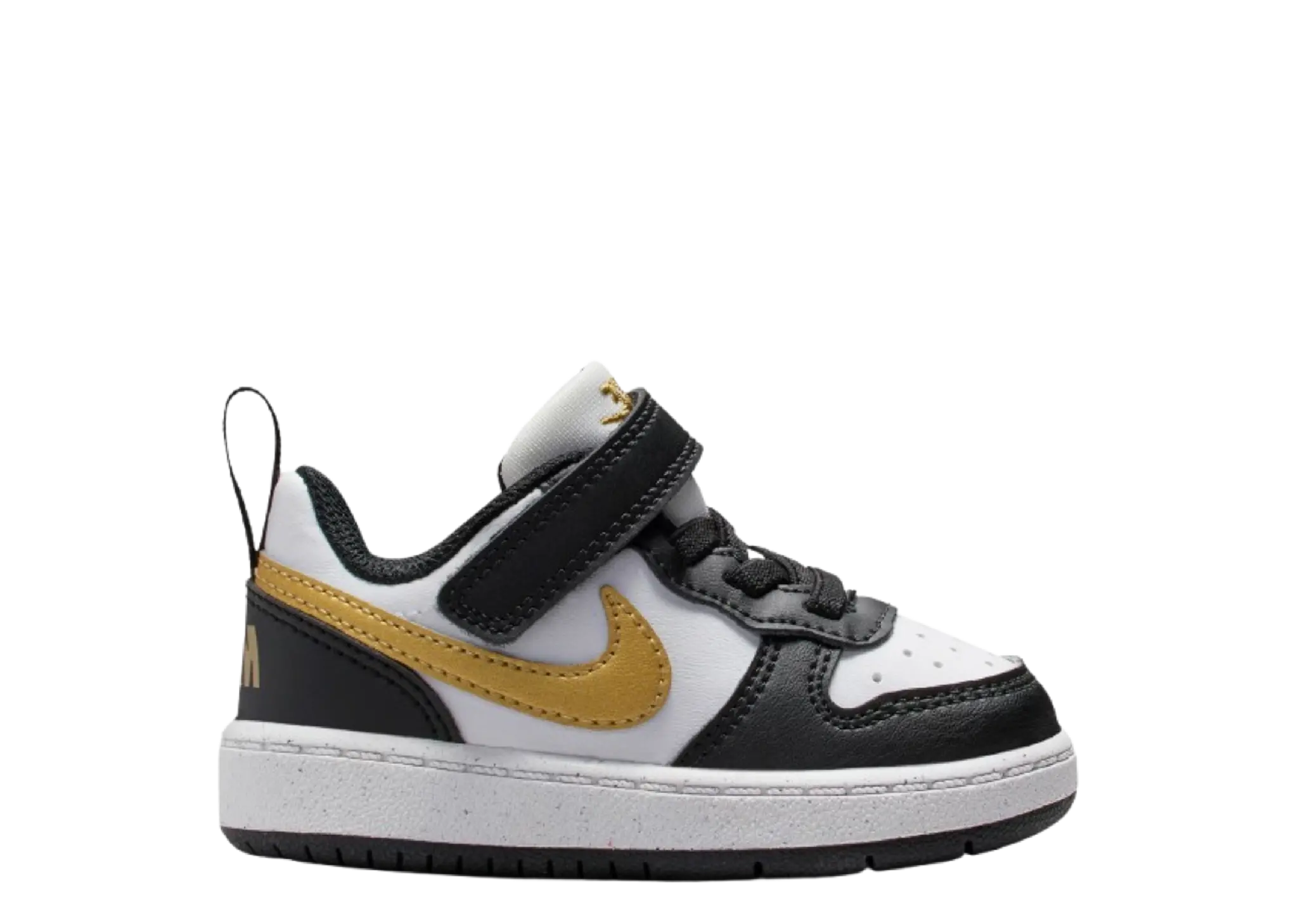 Nike Court Borough Low Recraft Black White Metallic Gold (Toddler)