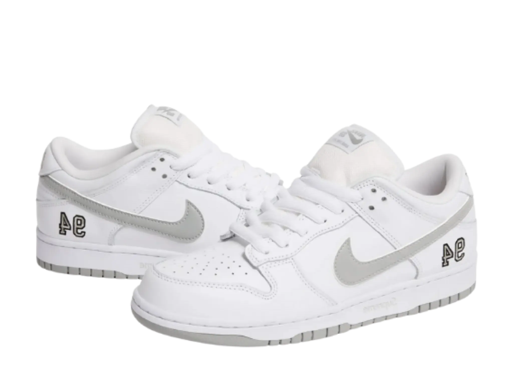 Nike SB Dunk Low Supreme 94 White Metallic Silver - photo 2