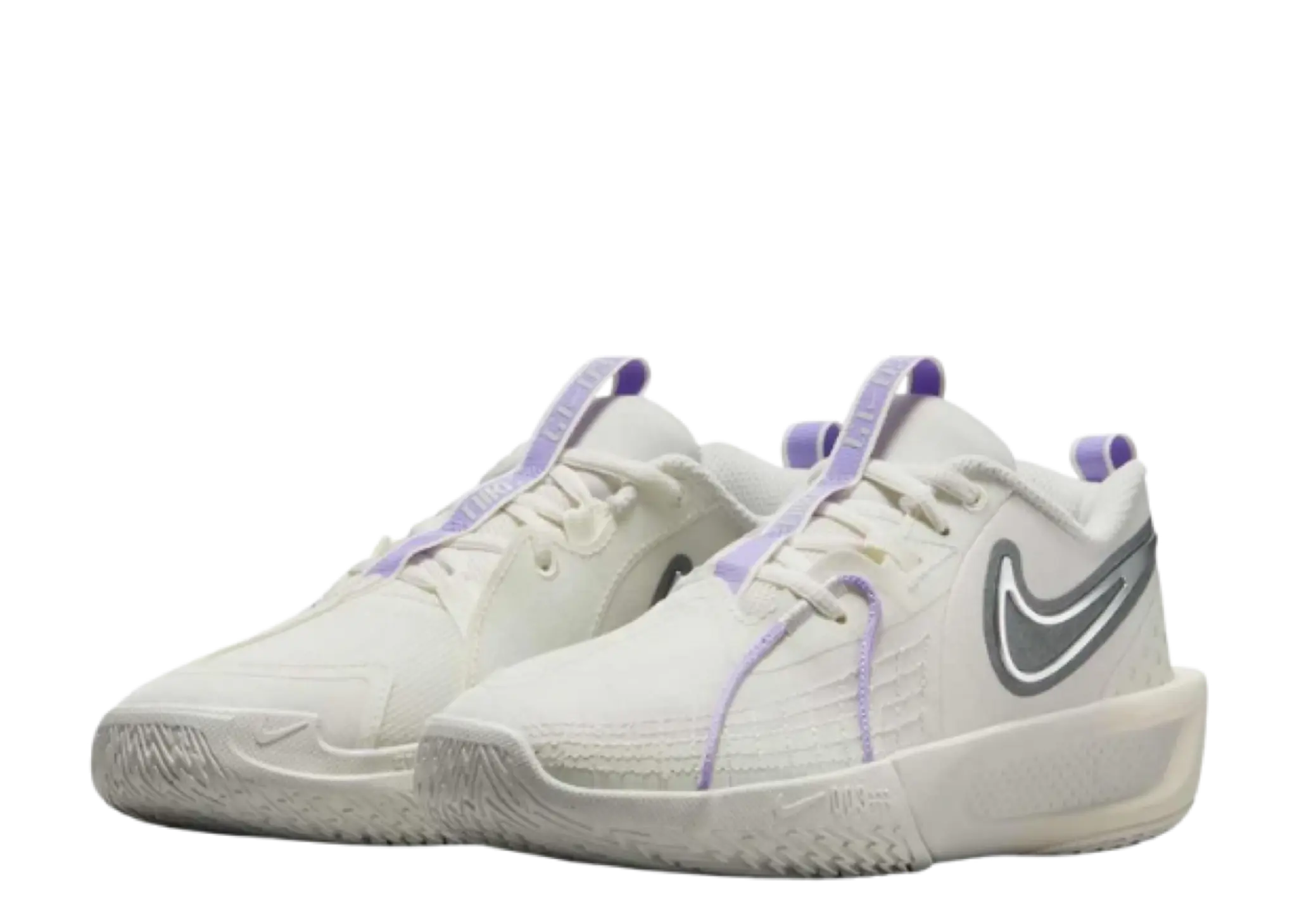Nike Air Zoom GT Cut 3 Sail Light Bone Metallic Silver Smoke Grey (Grade School) - photo 2