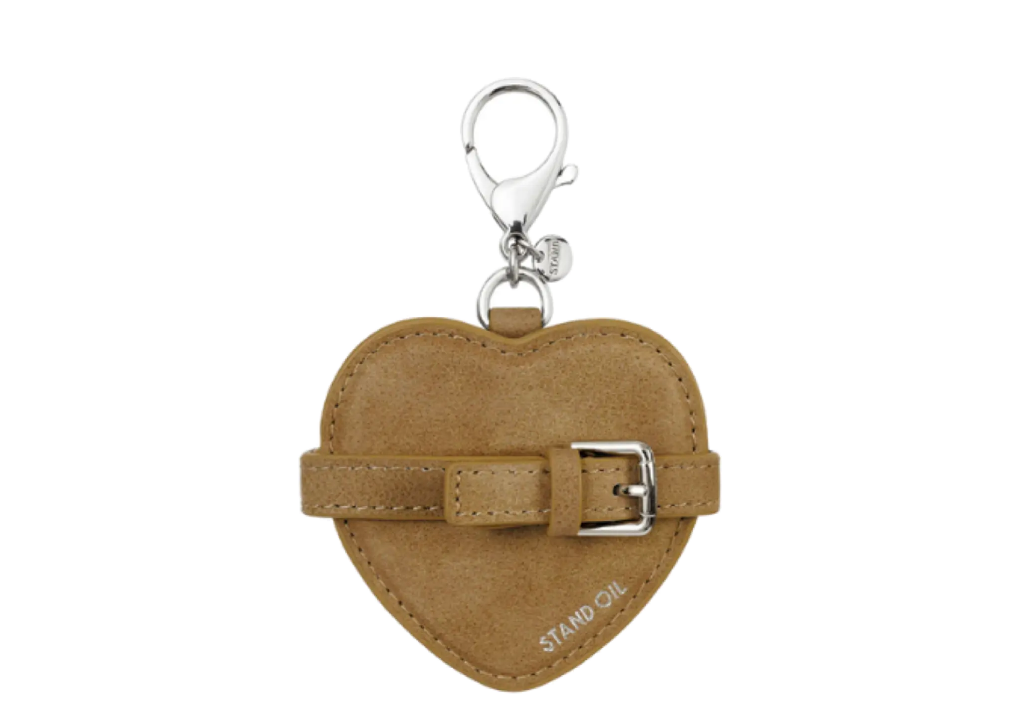 Stand Oil Belted Mirror Keyring Camel