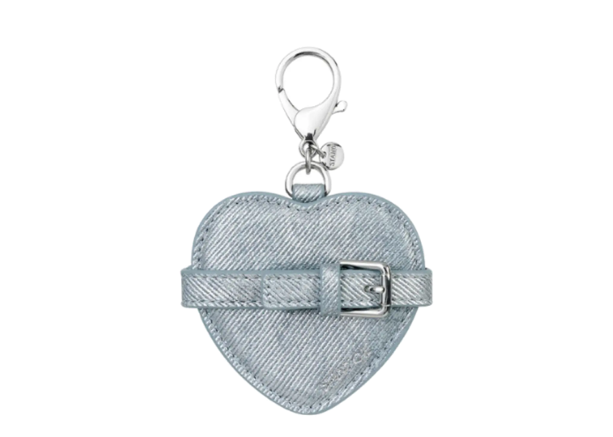 Stand Oil Belted Mirror Keyring Silver Denim