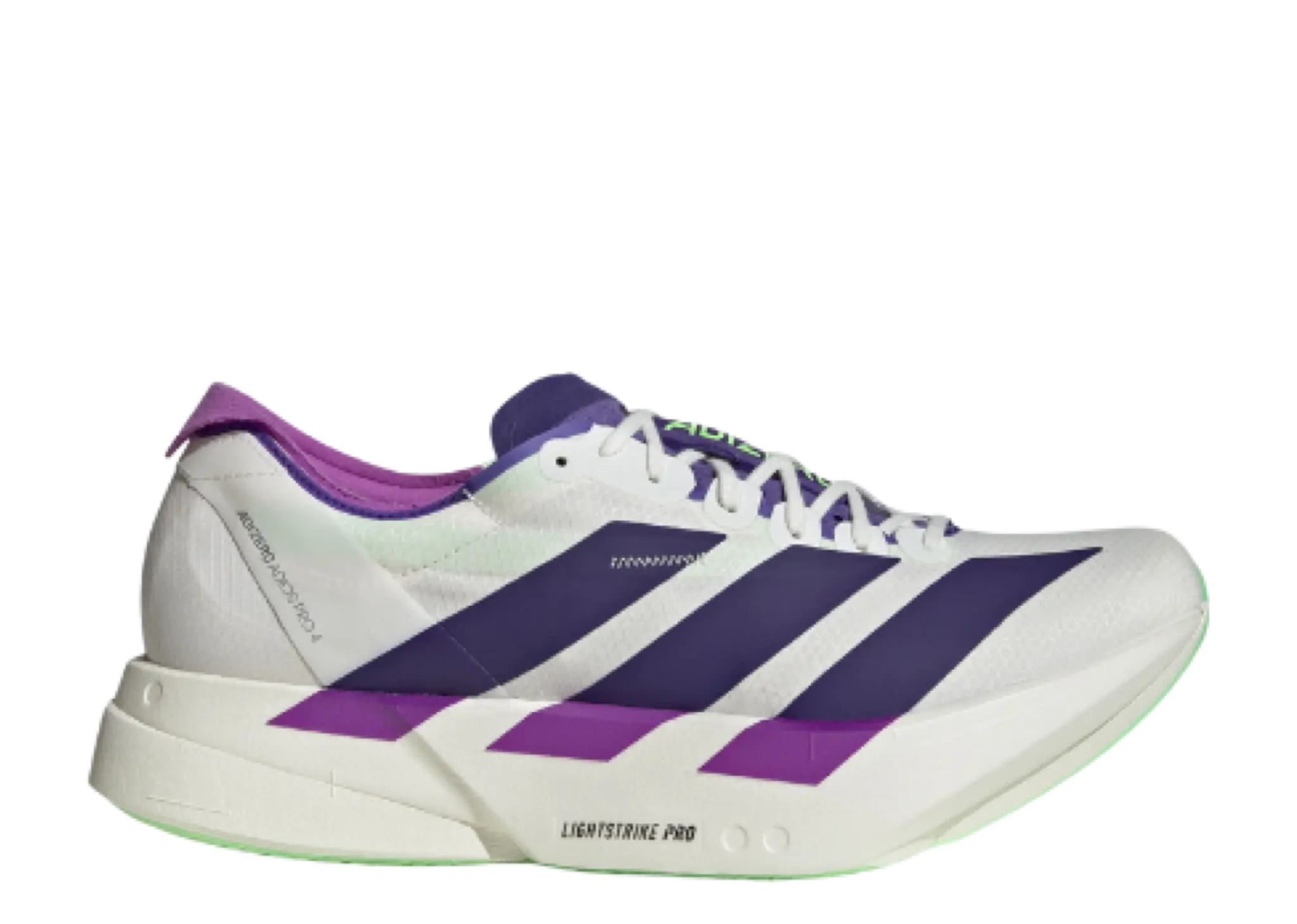 Adidas Adizero Adios Pro 4 White Purple Lime Burst