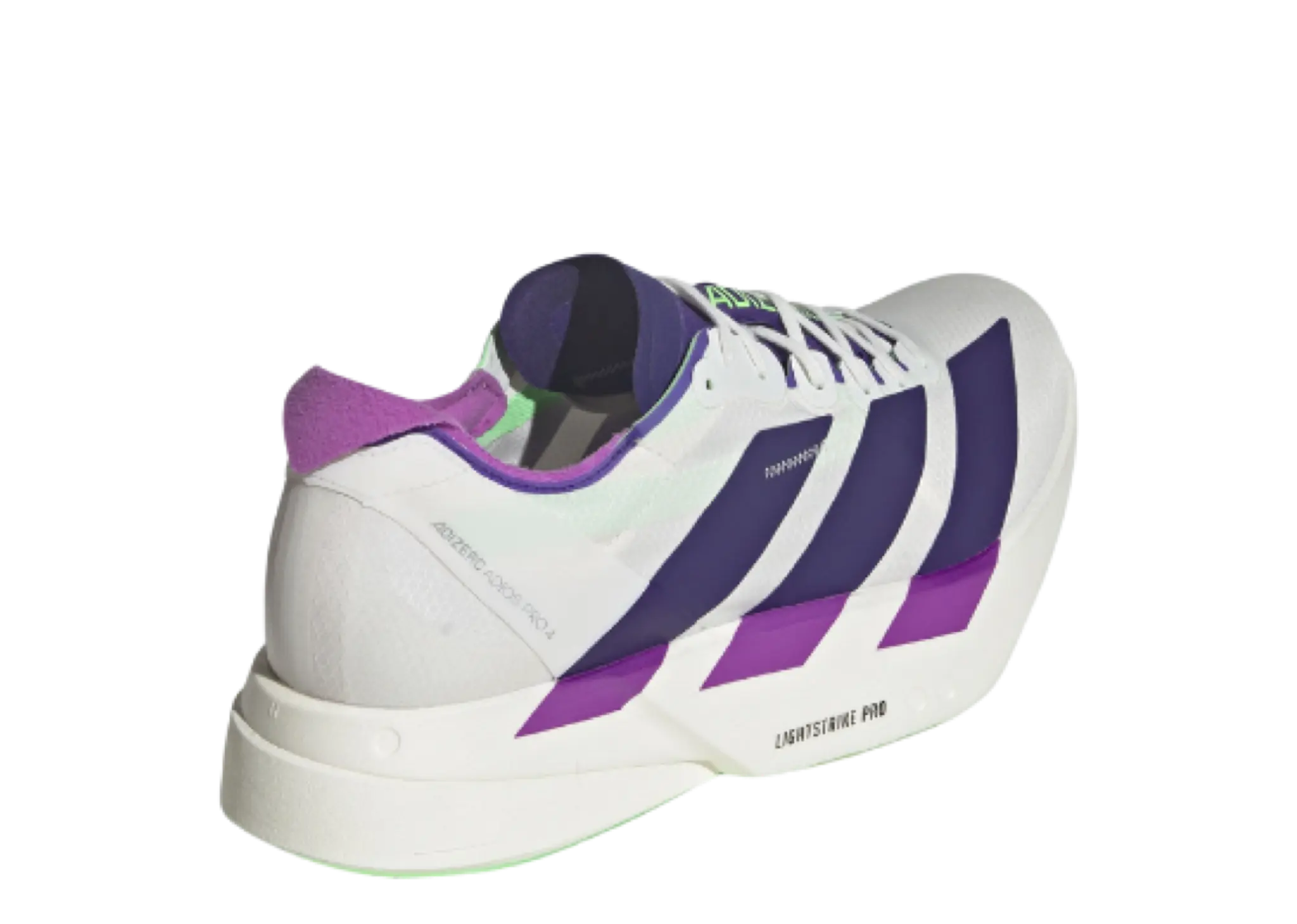 Adidas Adizero Adios Pro 4 White Purple Lime Burst - photo 3