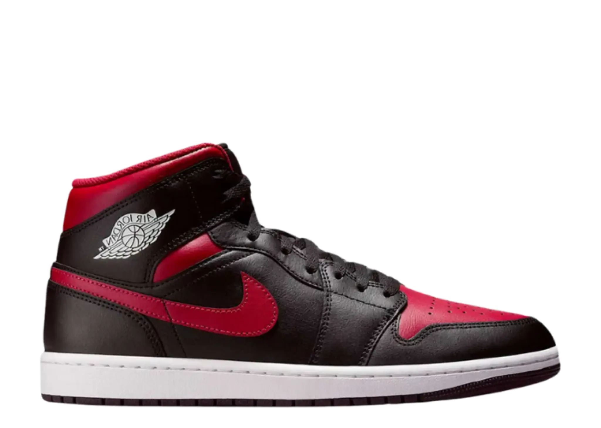 Air Jordan 1 Mid Bred Twist Black Varsity Red