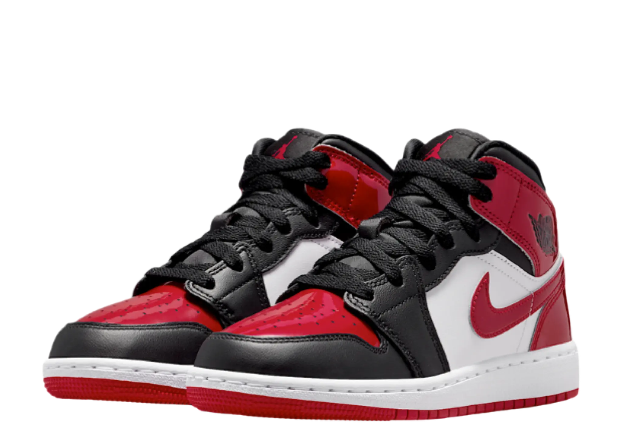 Air Jordan 1 Mid Patent Bred Toe (Grade School) - photo 2