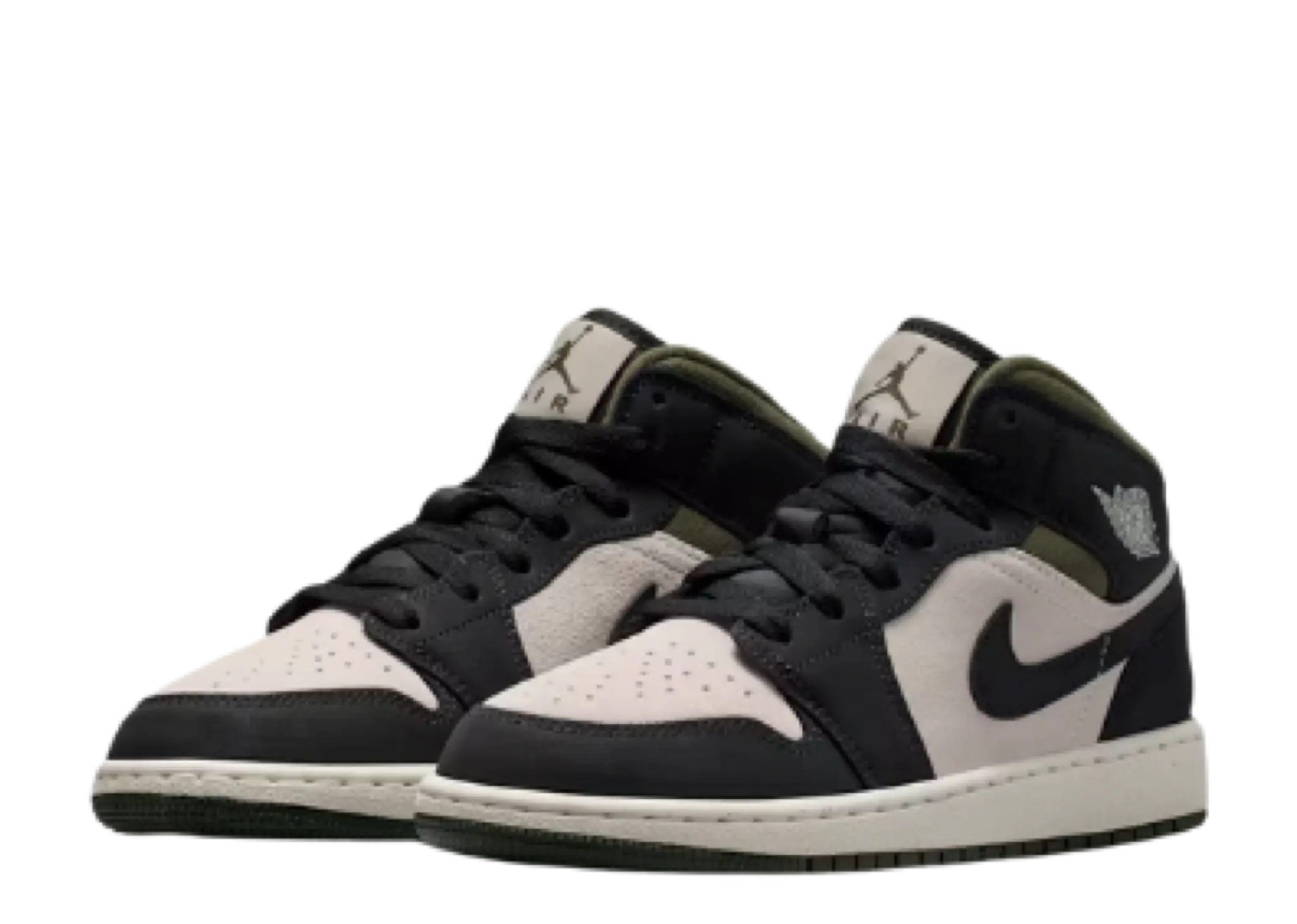 Air Jordan 1 Mid Off Noir Medium Olive (Grade School) - photo 2