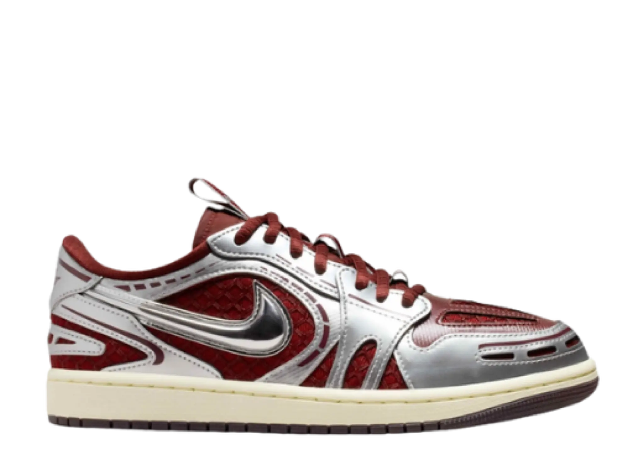 Air Jordan 1 Low Method of Make V3 Dark Team Red Metallic Silver (Women's)