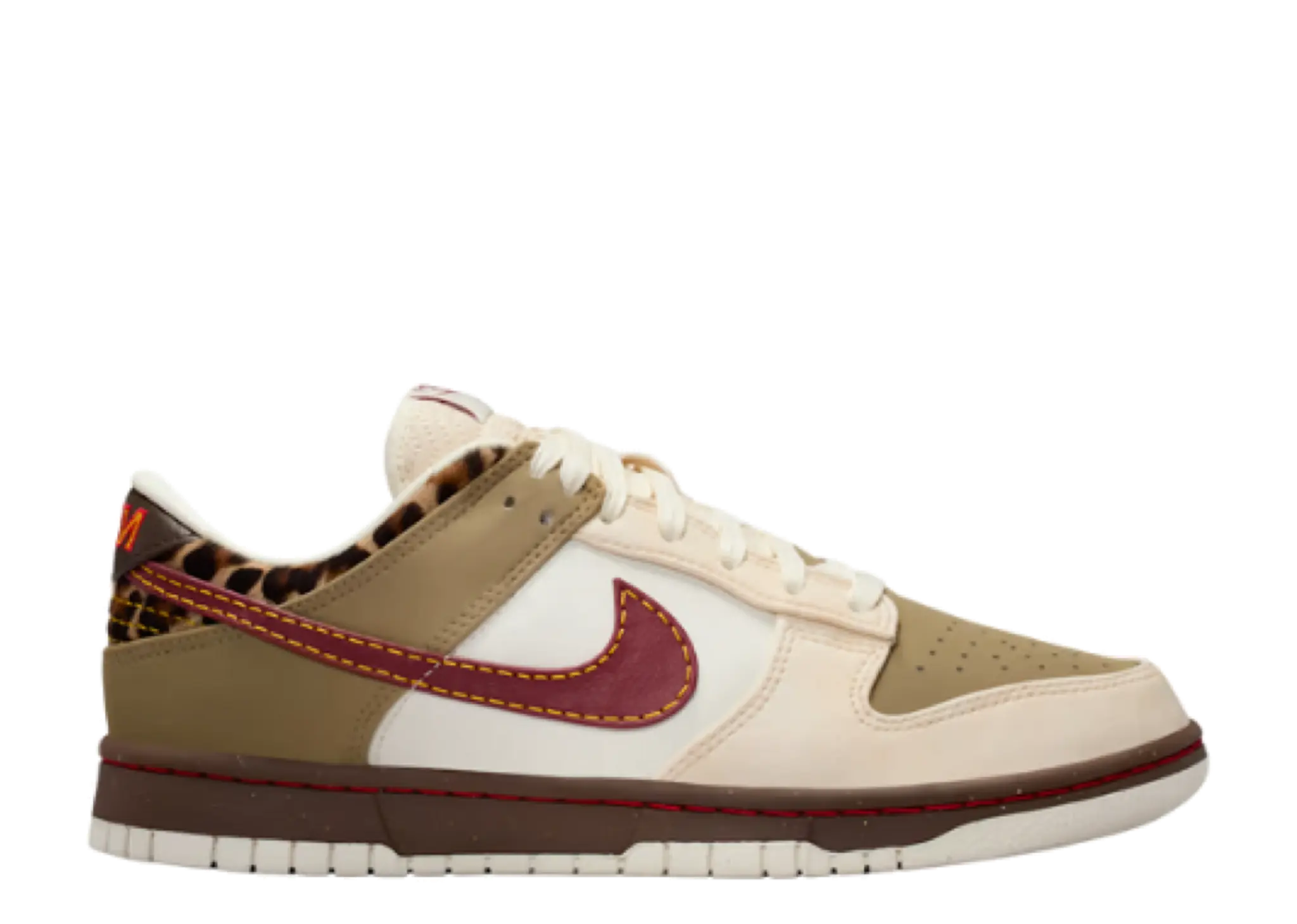 Nike Dunk Low Retro Khaki Team Red Pearl White (Women's)