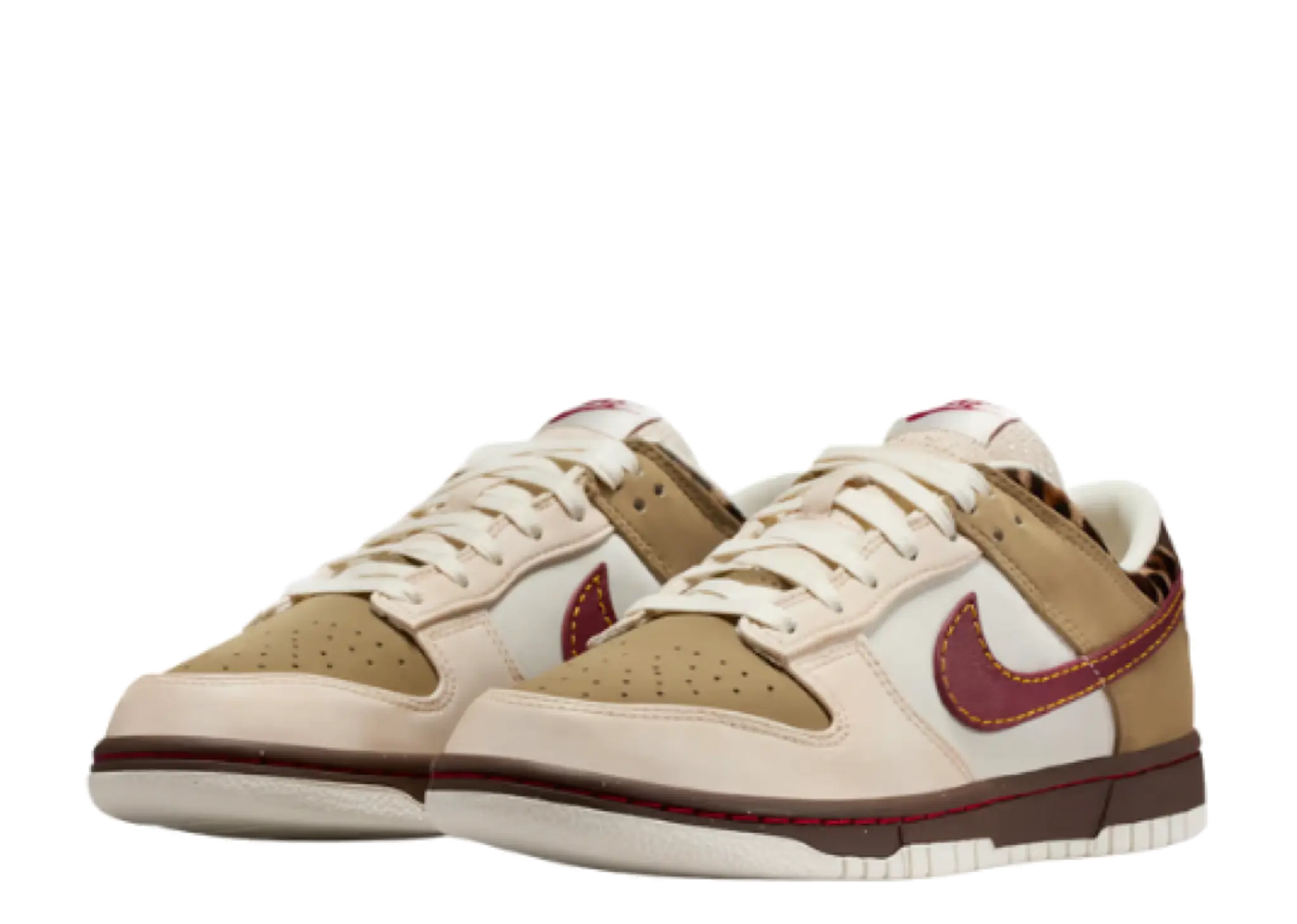 Nike Dunk Low Retro Khaki Team Red Pearl White (Women's) - photo 2