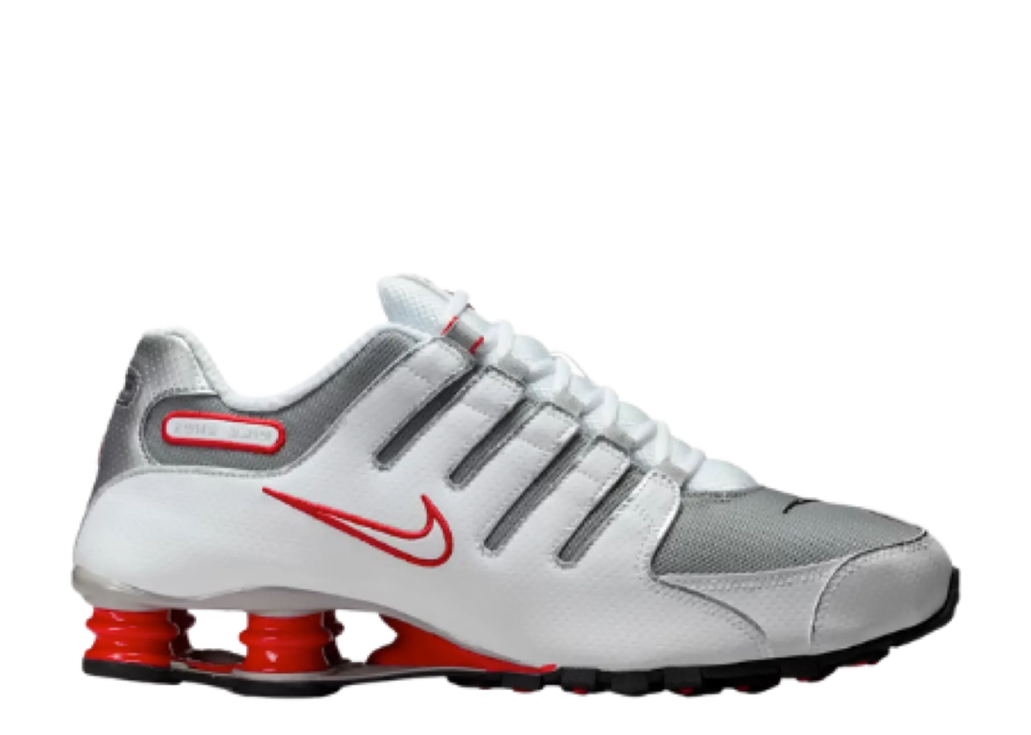 Nike Shox NZ White Red Metallic Silver