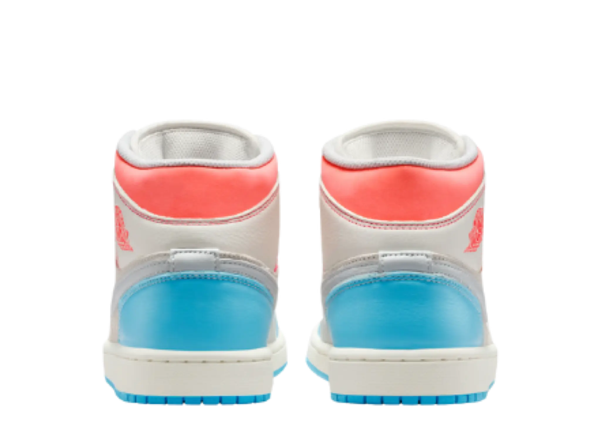 Air Jordan 1 Mid Sail Hot Lava Blue Chill (Women's) - photo 3