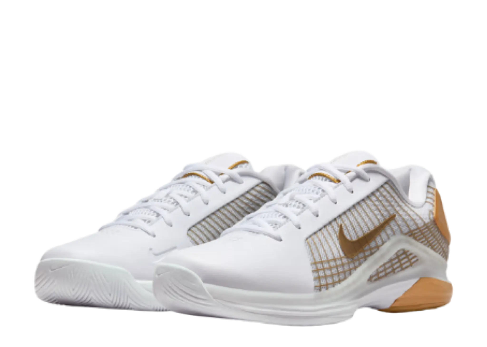 Nike Court Air Zoom Vapor 12 Hypersmash HC White Pure Platinum Metallic Gold - photo 2