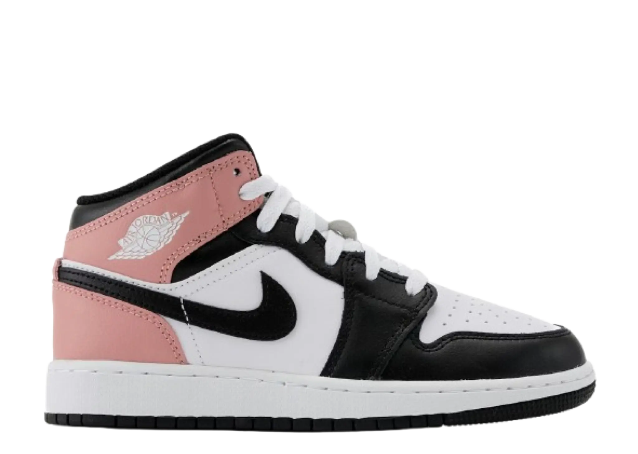 Air Jordan 1 Mid White Rust Pink Black (Grade School)