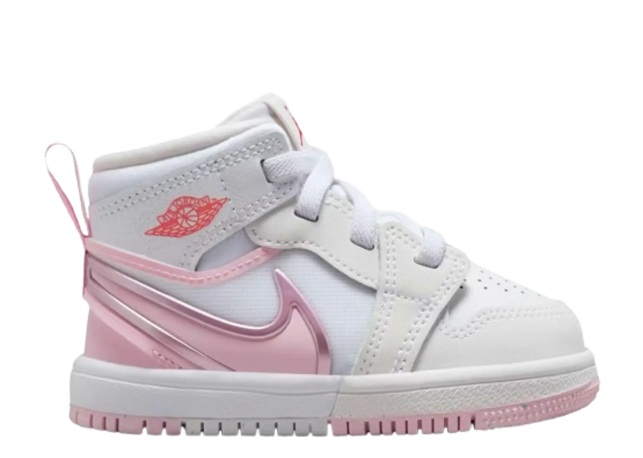 Air Jordan 1 Mid RM EasyOnWhite Fire Red Pink Foam (Toddler)