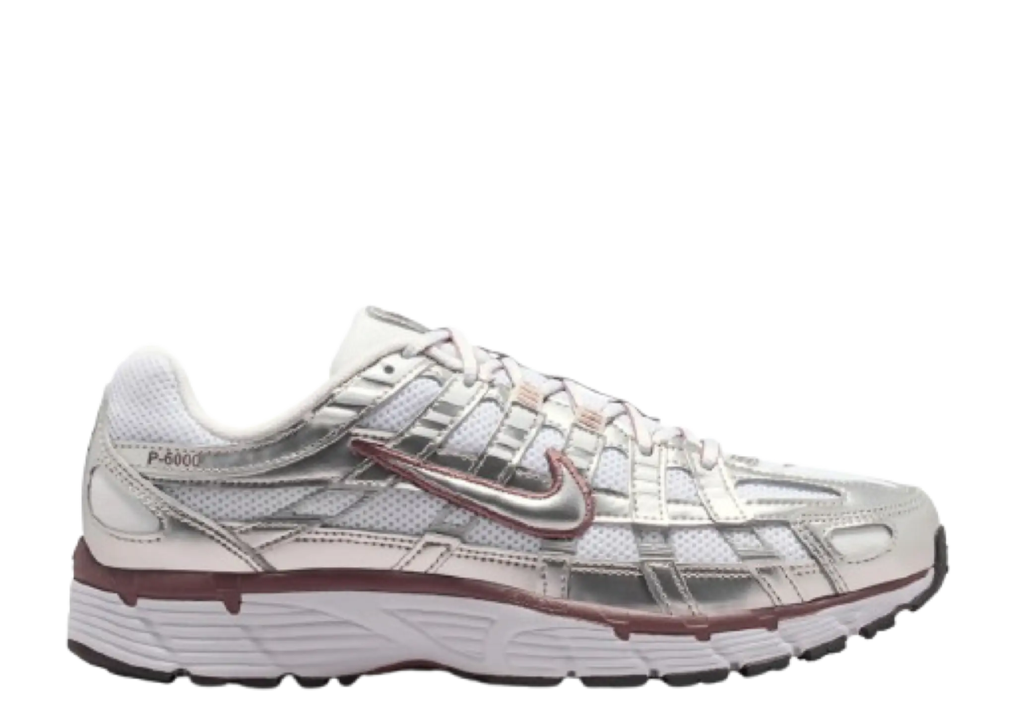Nike P-6000 White Metallic Silver Tattoo (Women's)