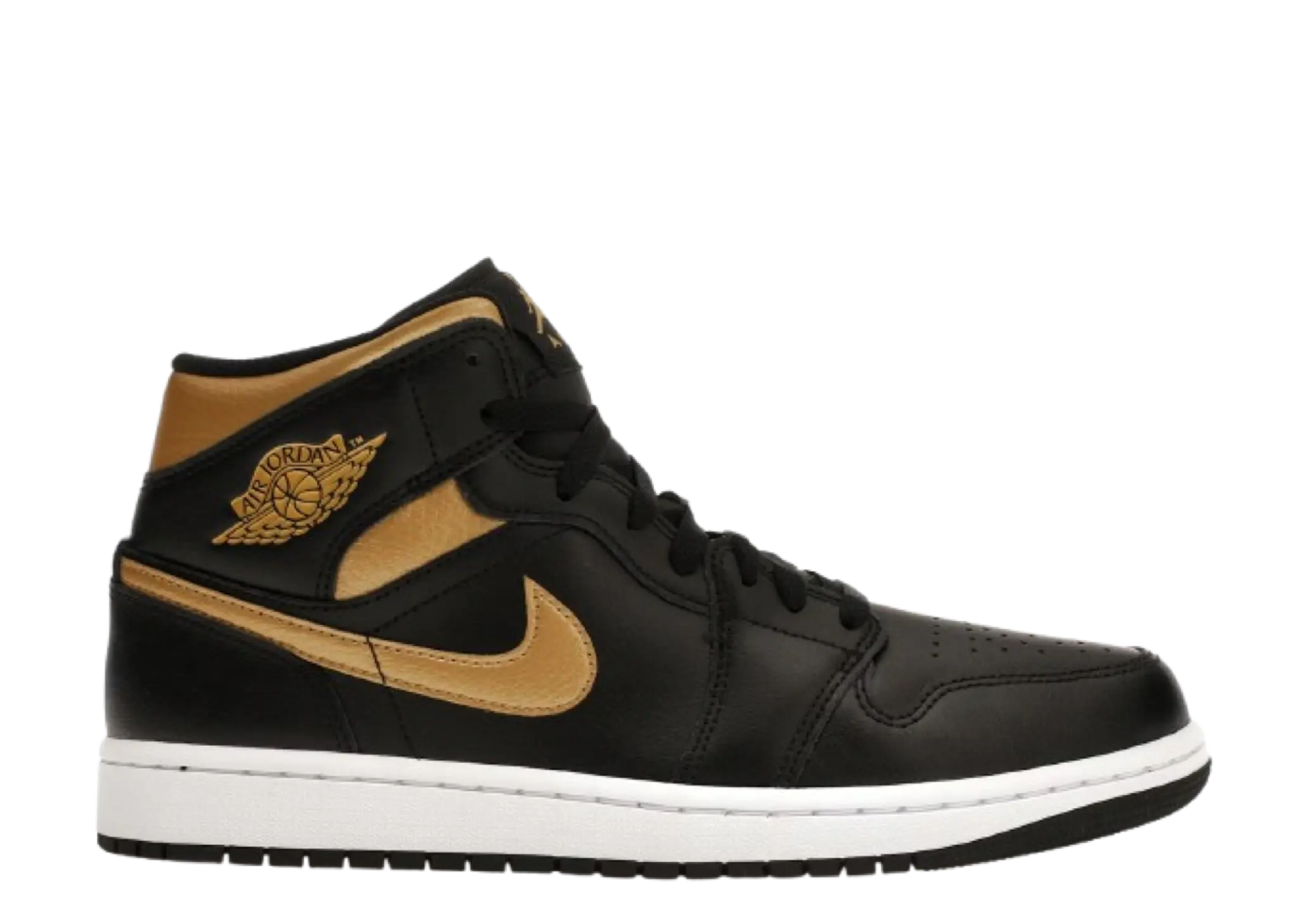 Air Jordan 1 Mid Black Metallic Gold