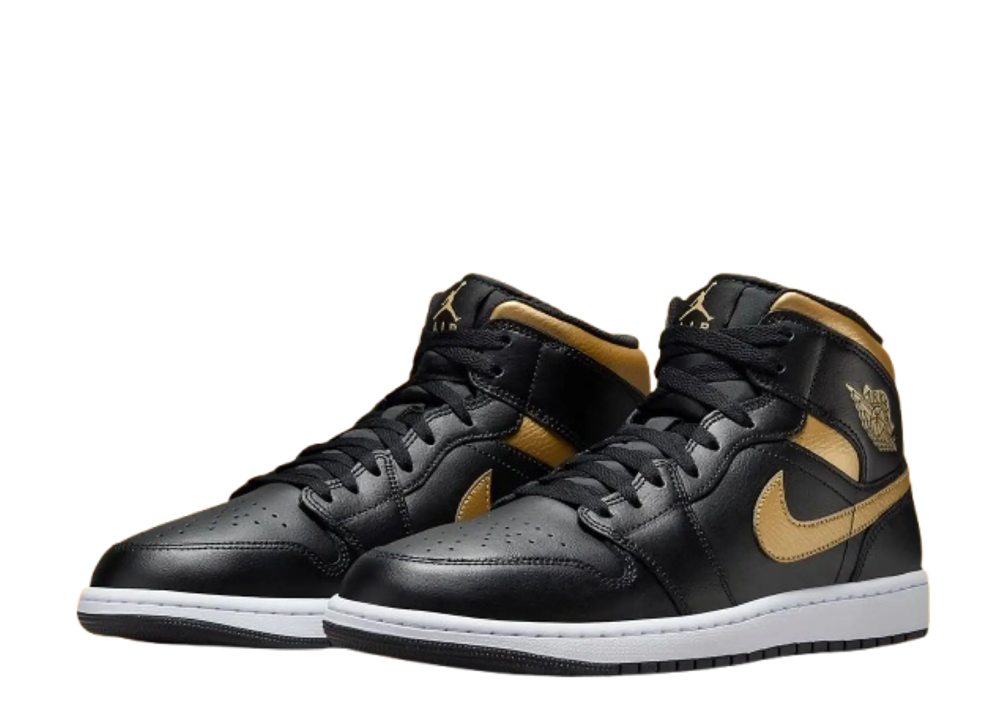 Air Jordan 1 Mid Black Metallic Gold - photo 2