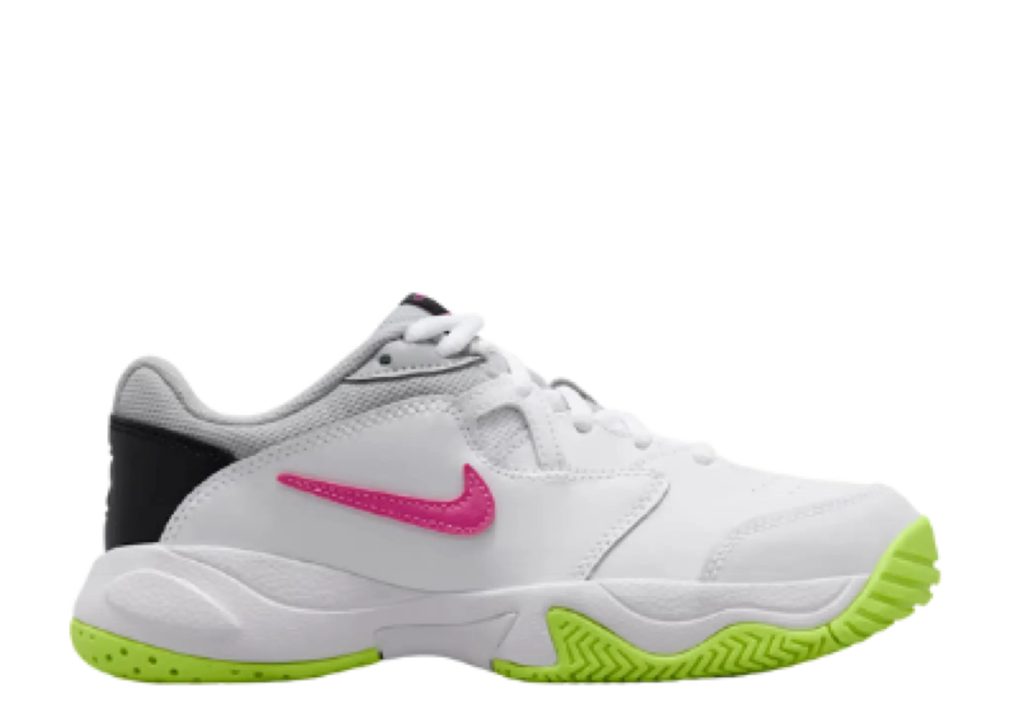 Nike Court Lite 2 White Hot Lime Laser Fuchsia (Grade School)