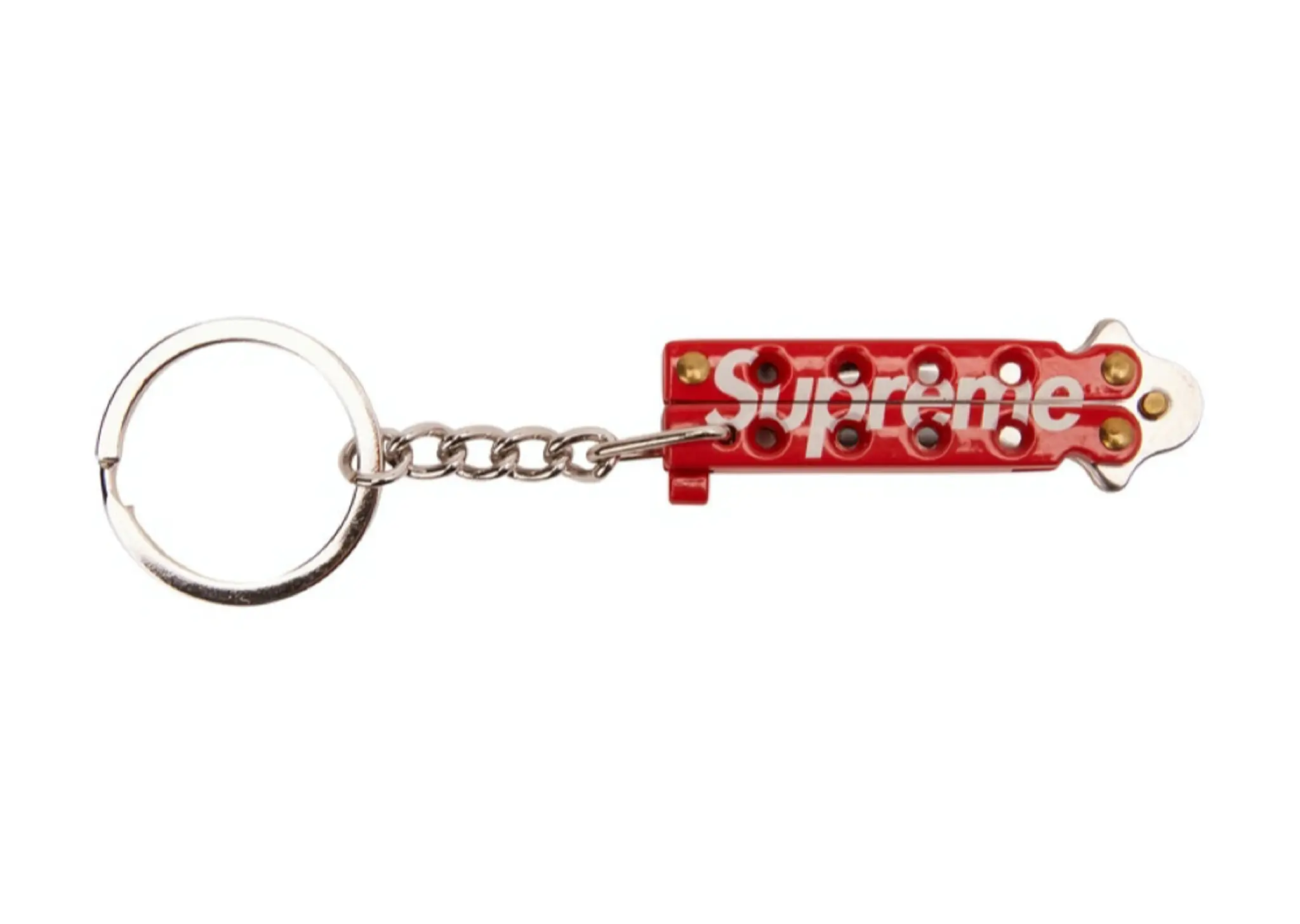Supreme Butterfly Knife Keychain Red