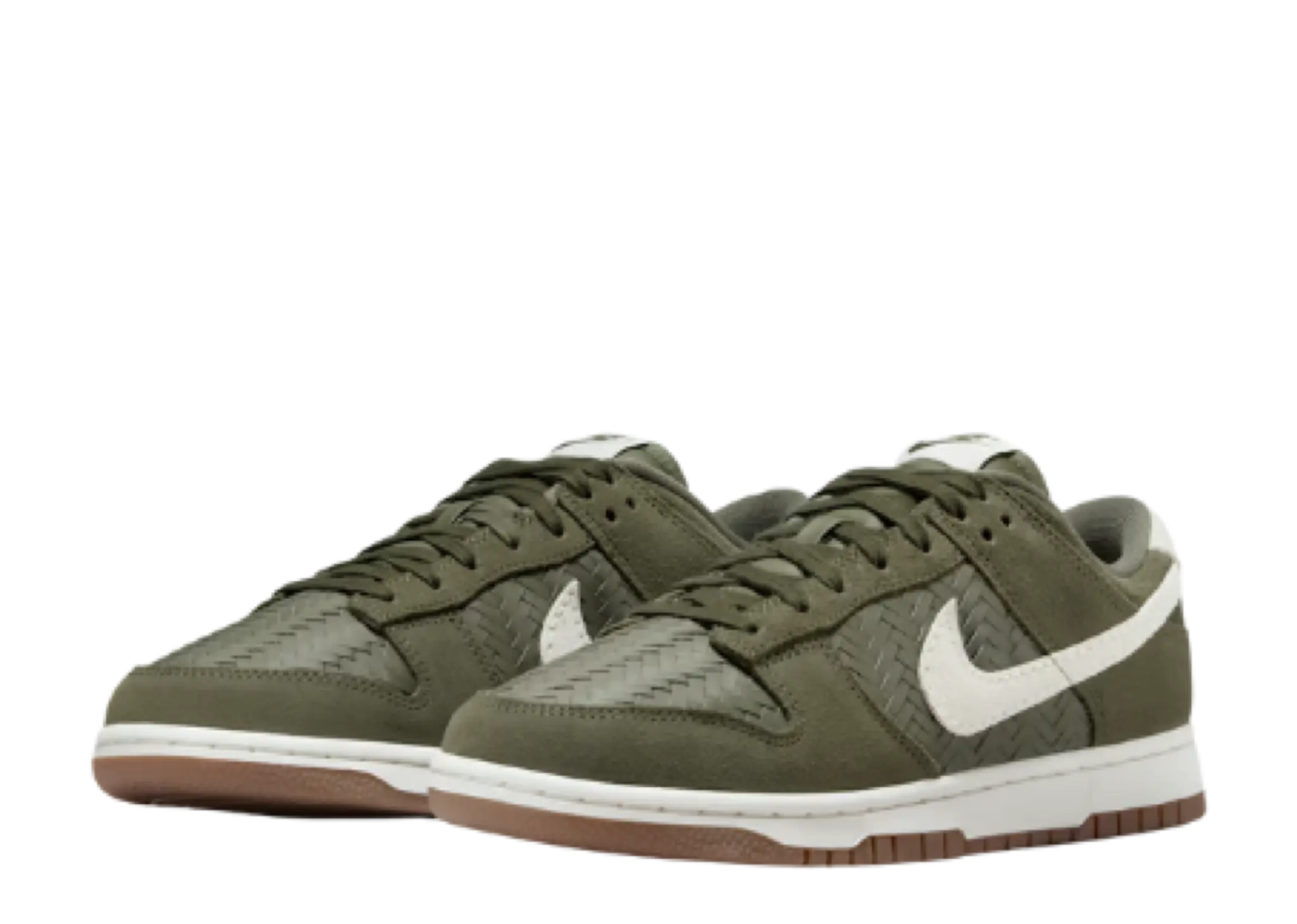 Nike Dunk Low Premium SE Woven Medium Olive Gum (Women's) - photo 2