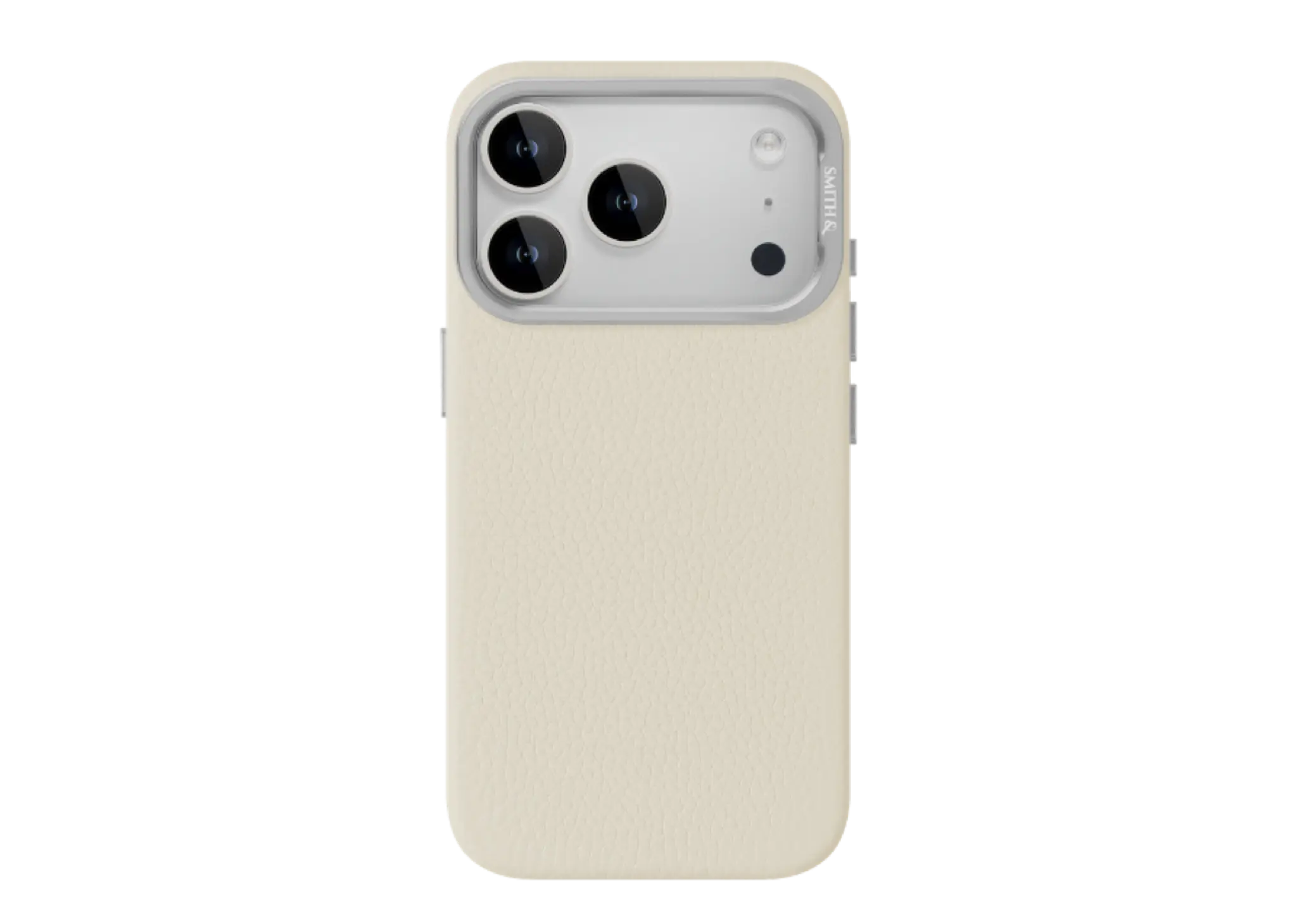 Smith&Leather iPhone 17 Pro MagSafe Leather Case Kickstand Lens Frame Ivory