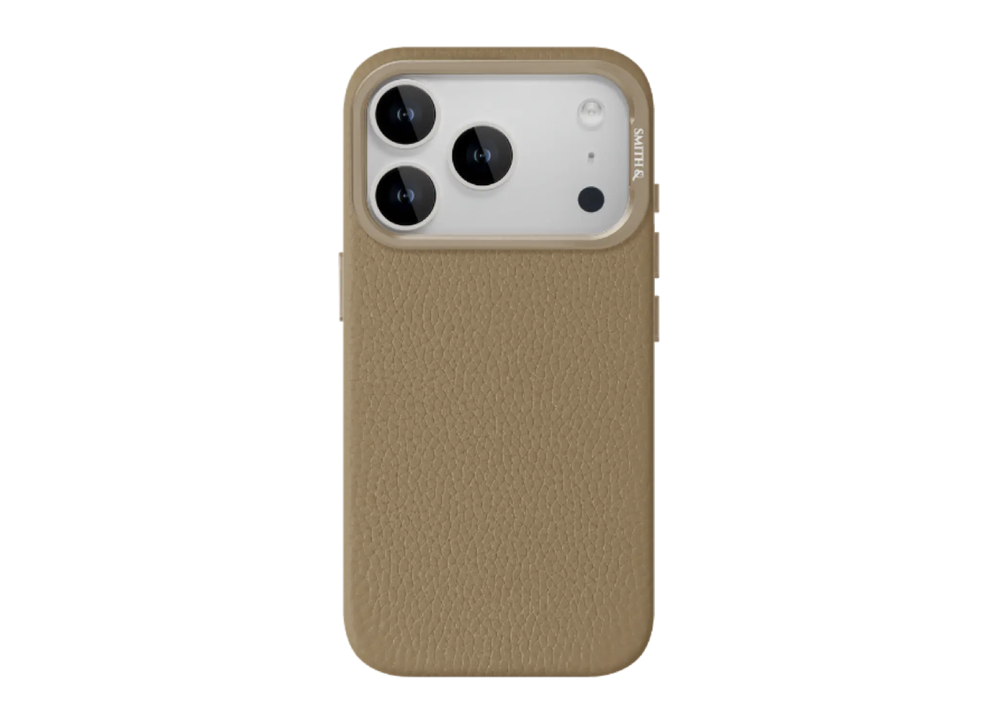 Smith&Leather iPhone 17 Pro MagSafe Leather Case Kickstand Lens Frame Soft Taupe