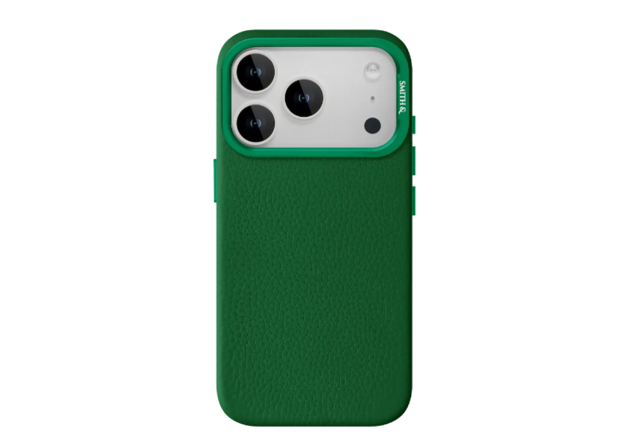 Smith&Leather iPhone 17 Pro MagSafe Leather Case Kickstand Lens Frame Green