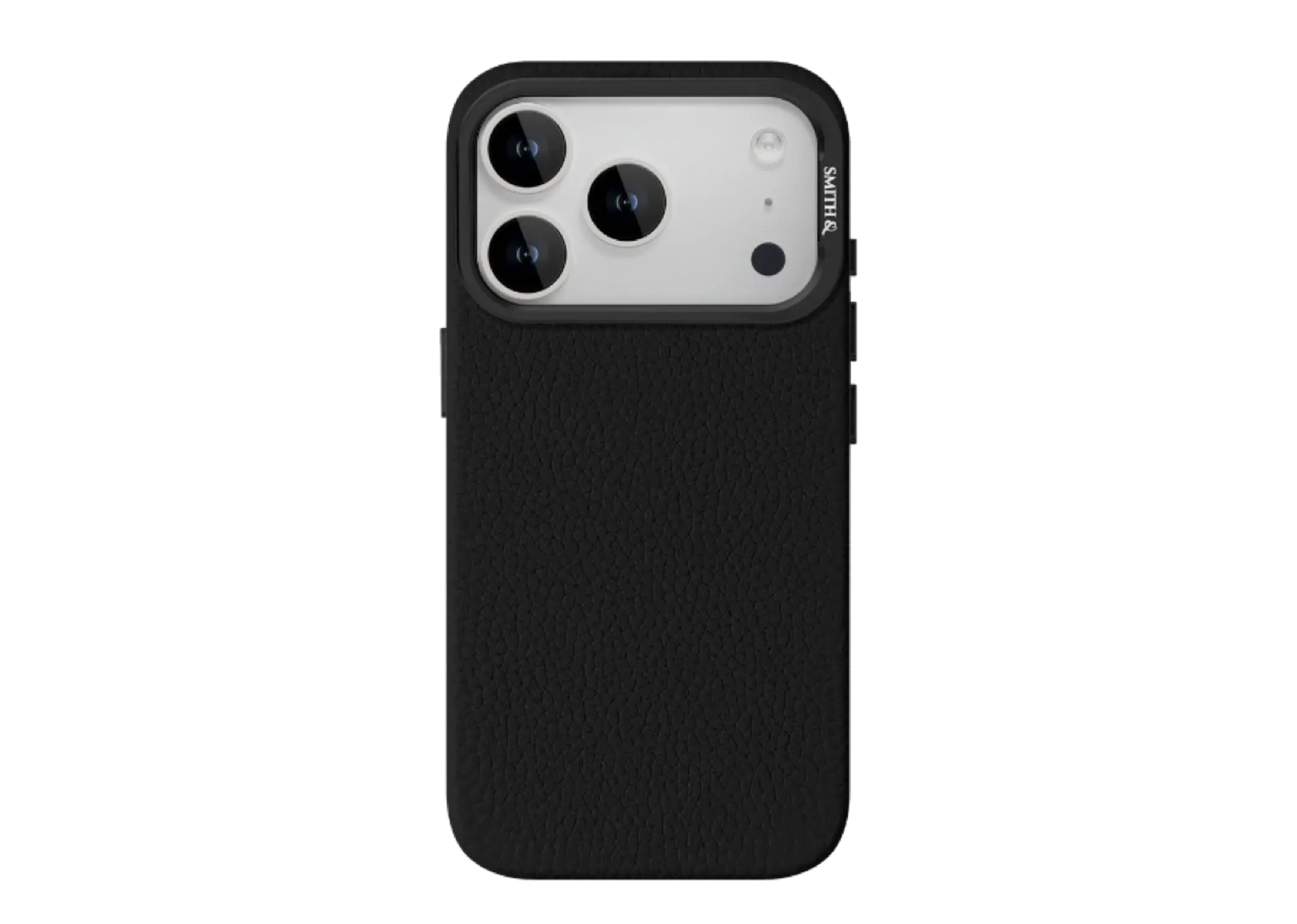 Smith&Leather iPhone 17 Pro MagSafe Leather Case Kickstand Lens Frame Black