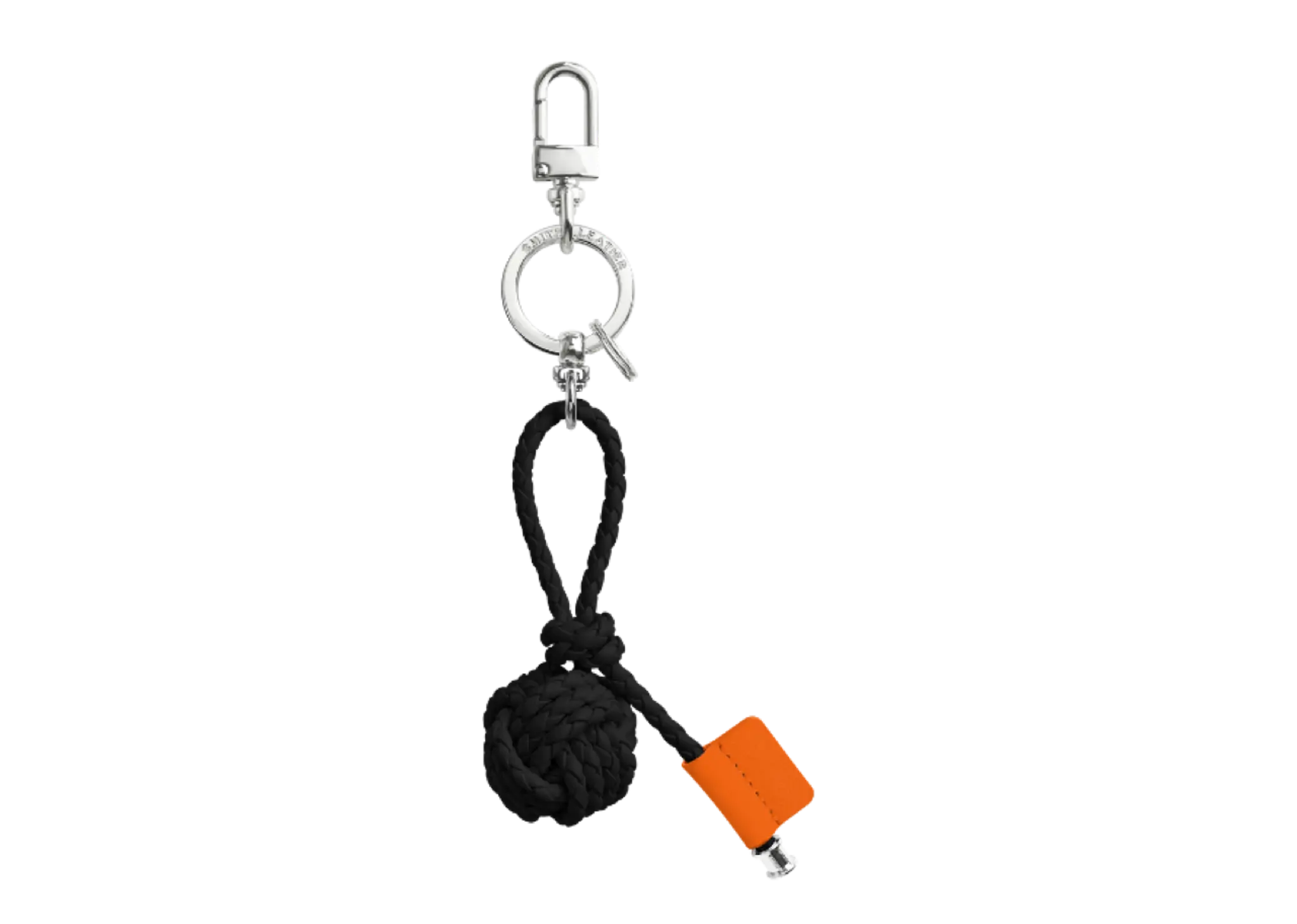 Smith&Leather Monkey Fist Key Ring Black Orange