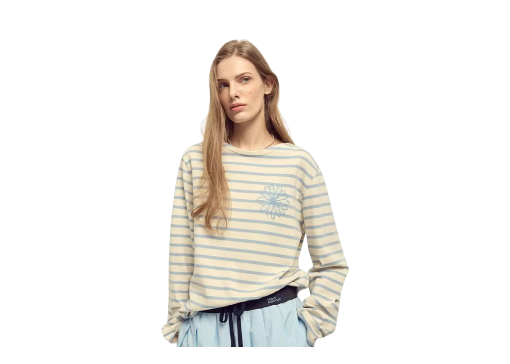 Mardi Mercredi Long Sleeve Stripe T-Shirt Blue