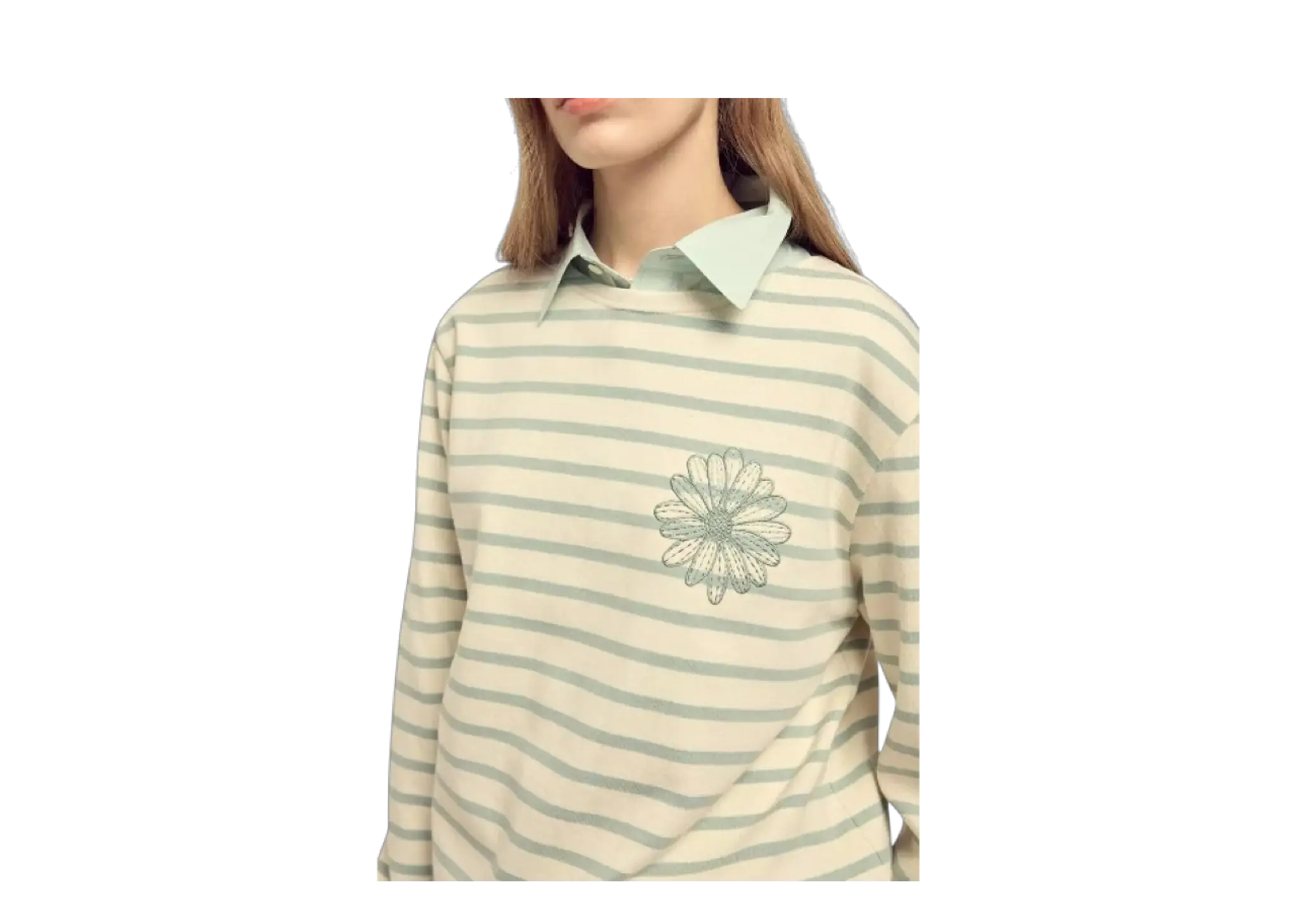 Mardi Mercredi Long Sleeve Stripe T-Shirt Mint - photo 2