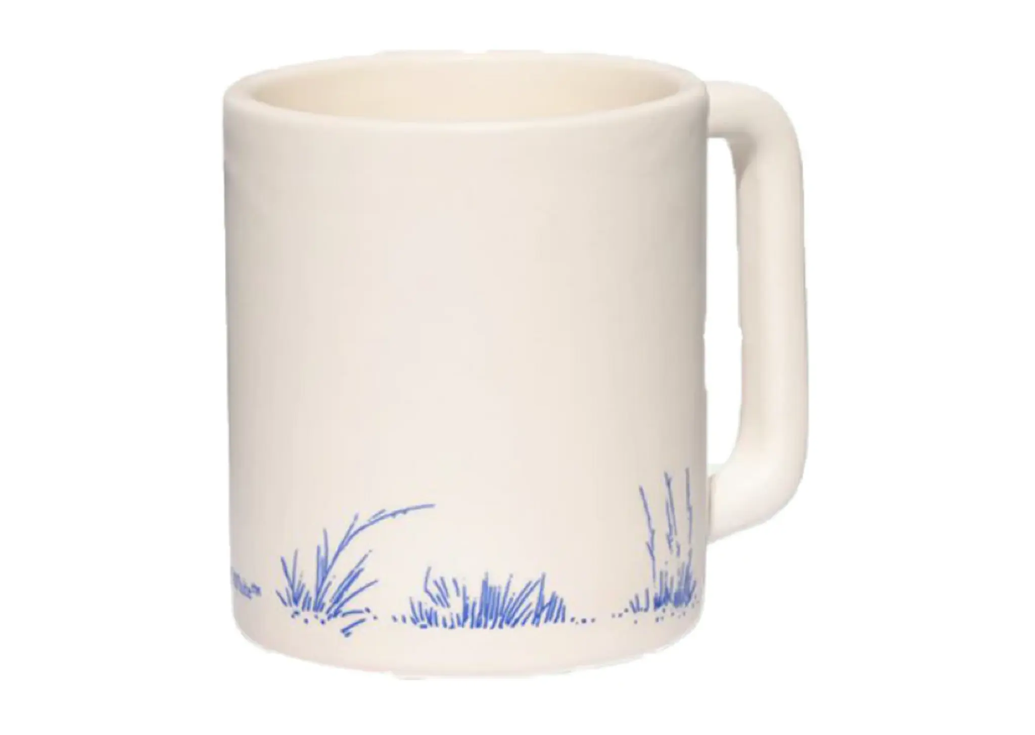 Off-White Ceramic Coffee Mug White/Brilliant Green