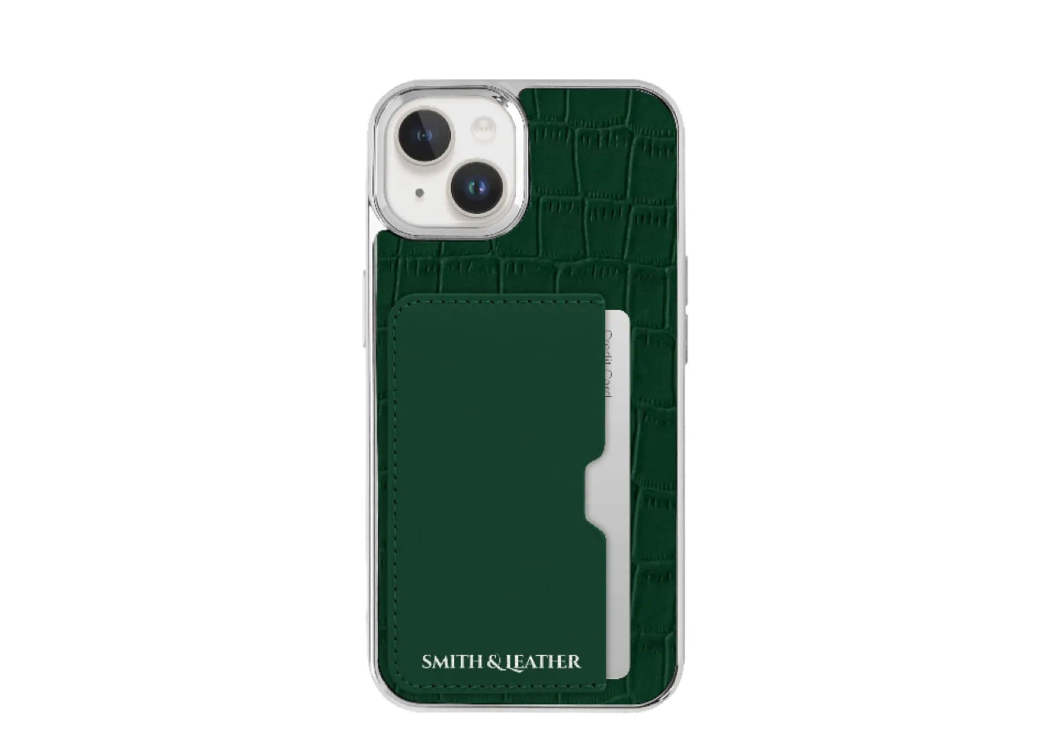 Smith&Leather iPhone 15 Frame Card Holder Case Green