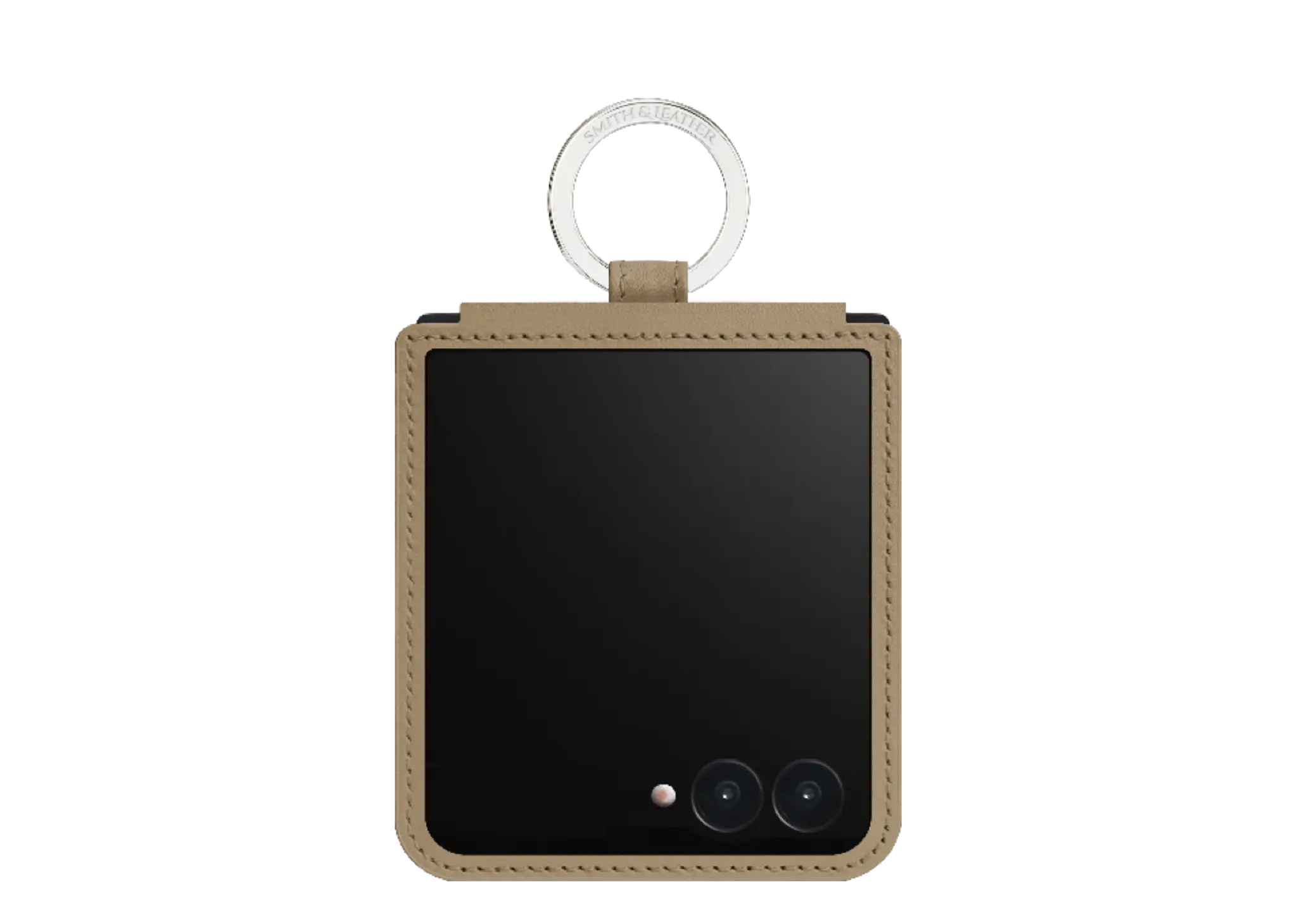 Smith&Leather Samsung Galaxy Z Flip Card Pocket Frame 7 Soft Taupe