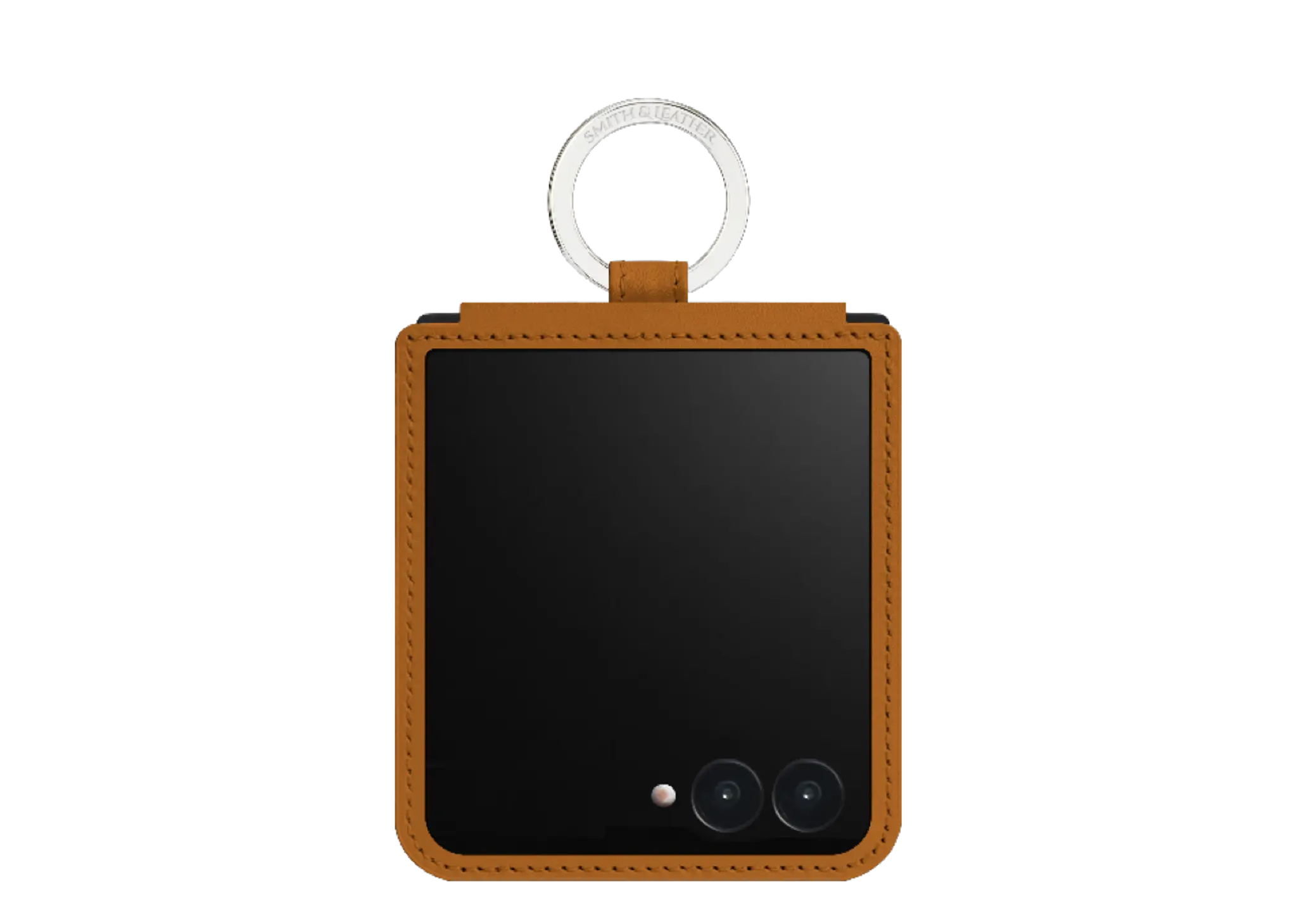 Smith&Leather Samsung Galaxy Z Flip Card Pocket Frame 7 Tan