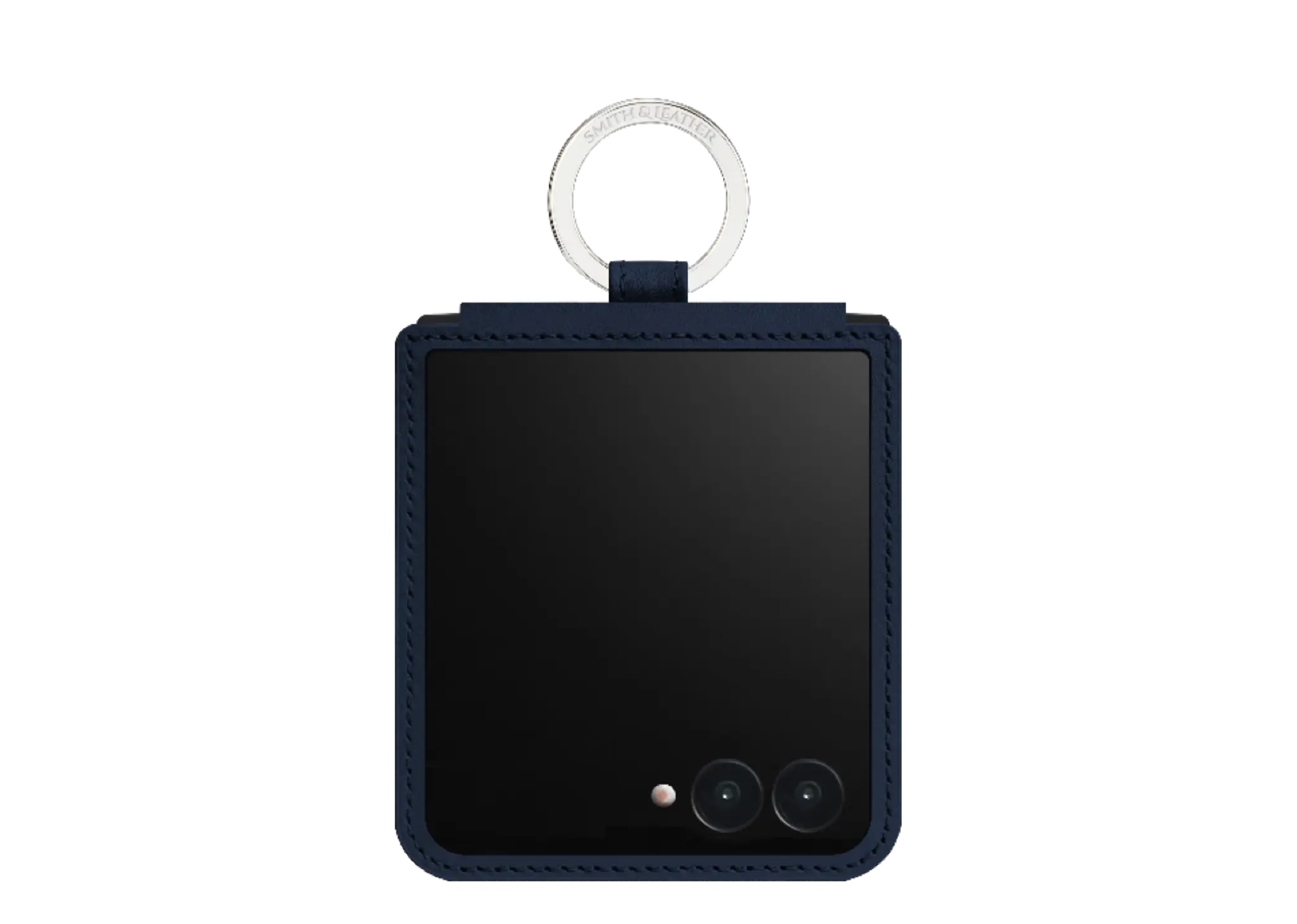 Smith&Leather Samsung Galaxy Z Flip Card Pocket Frame 7 Navy