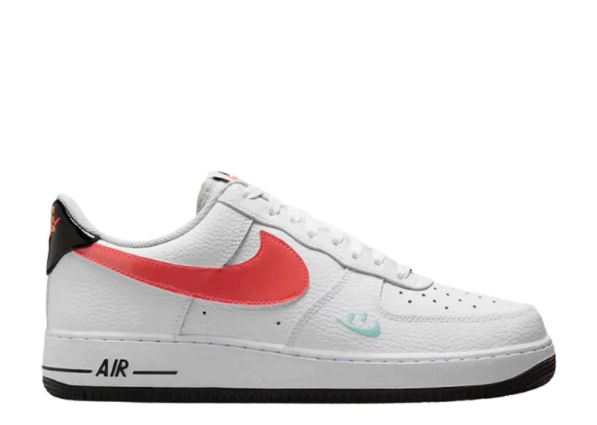 Nike Air Force 1 Low '07 Smiley Swoosh White Black Flash Crimson