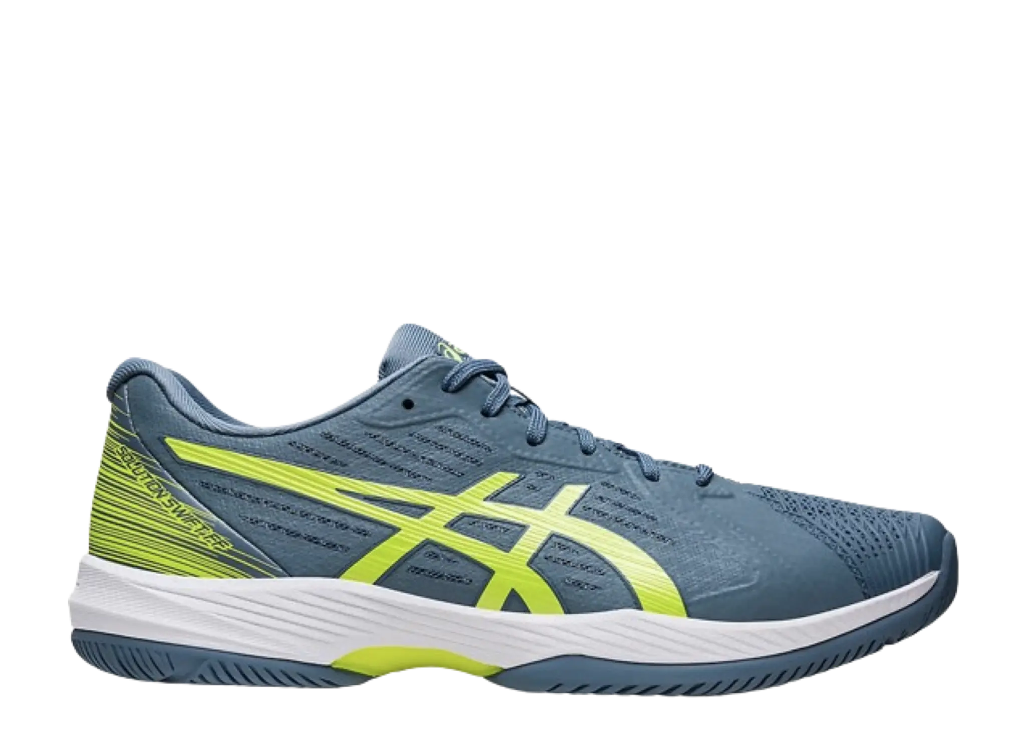 ASICS Solution Swift FF Steel Blue Hazard Green