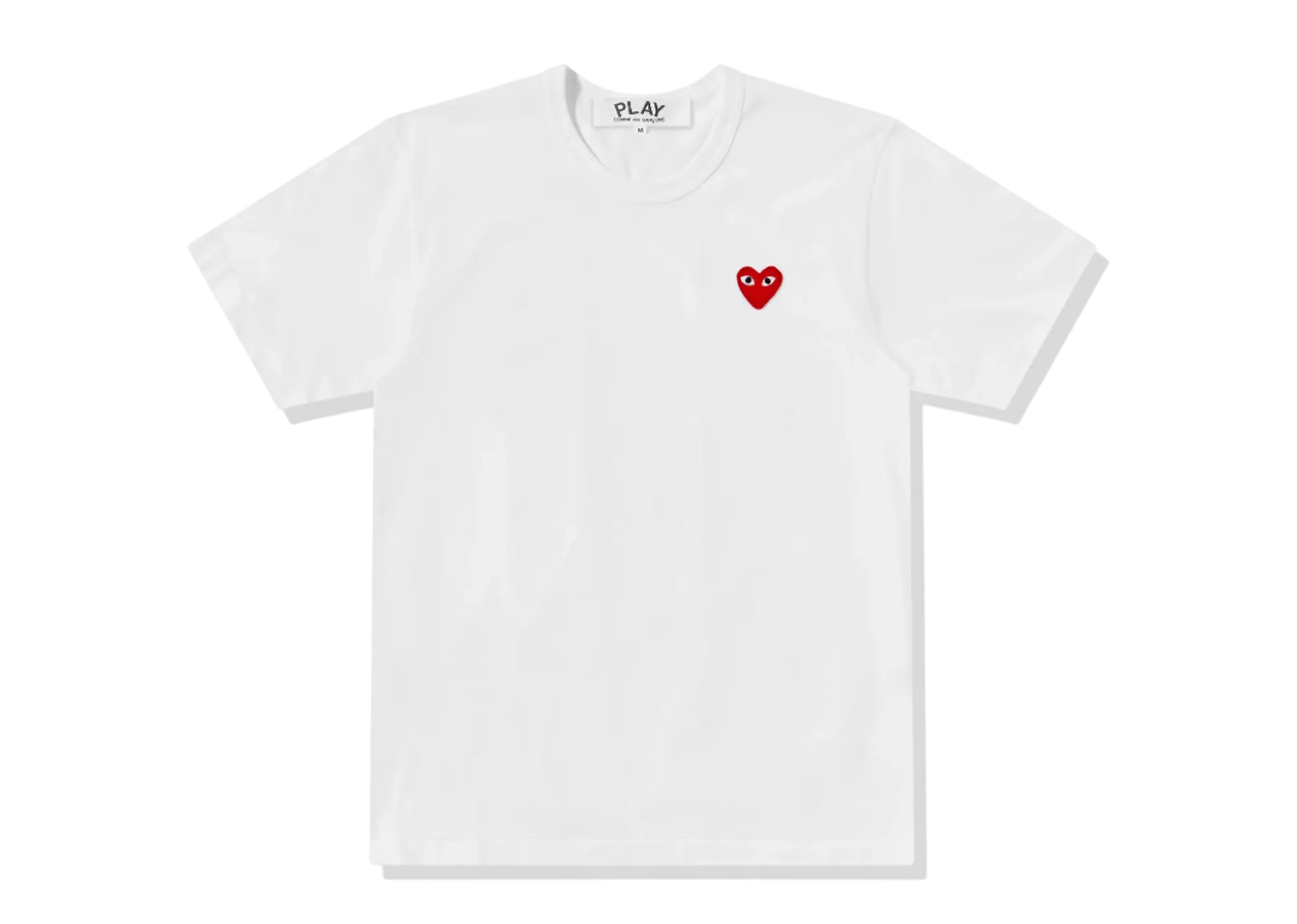 Comme De Garçons Play Red Emblem T-Shirt White