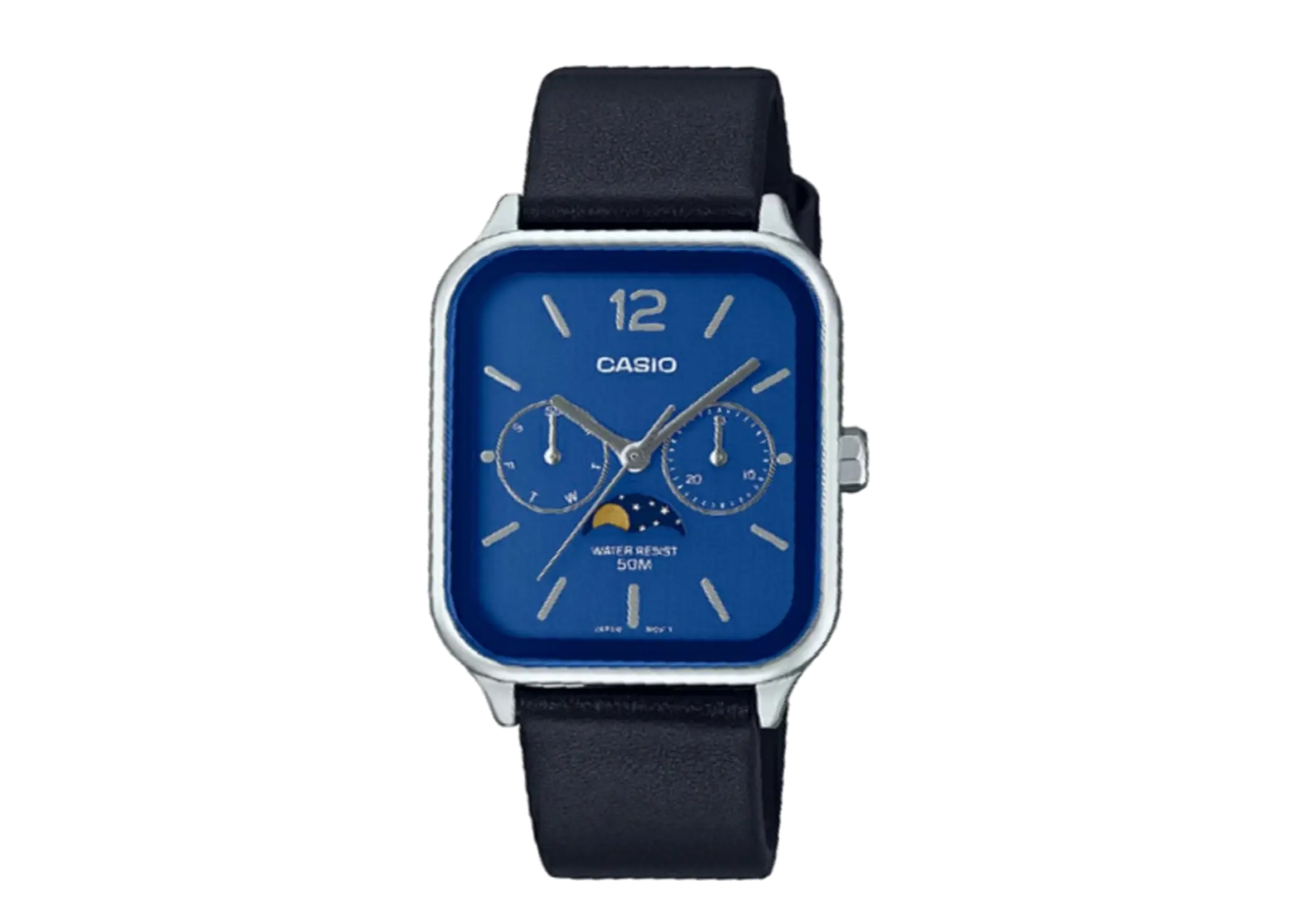 Casio Moon Phase Blue Dial Stailess Steel