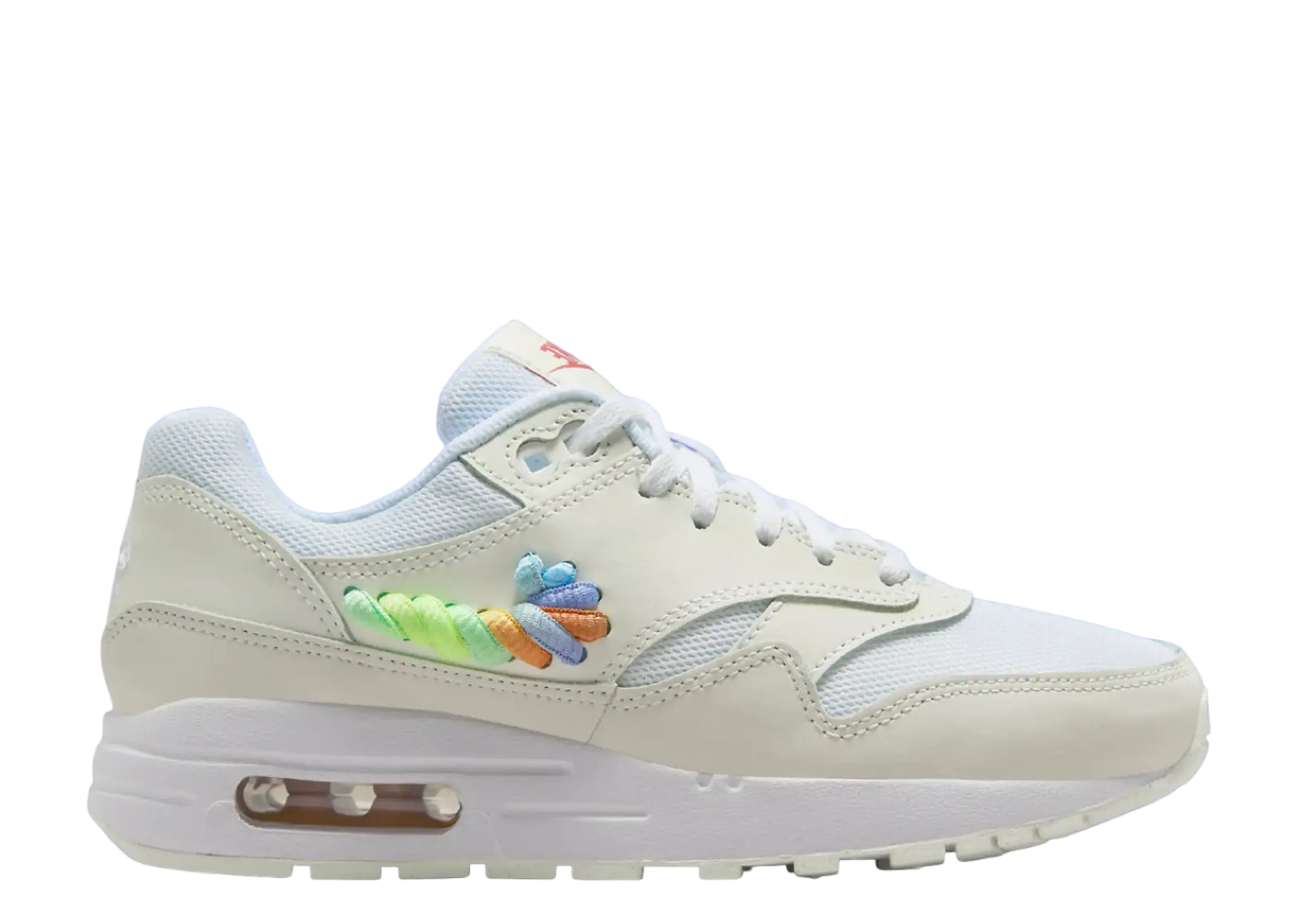 Nike Air Max 1 SE White Rainbow Lace Swoosh (Grade School)