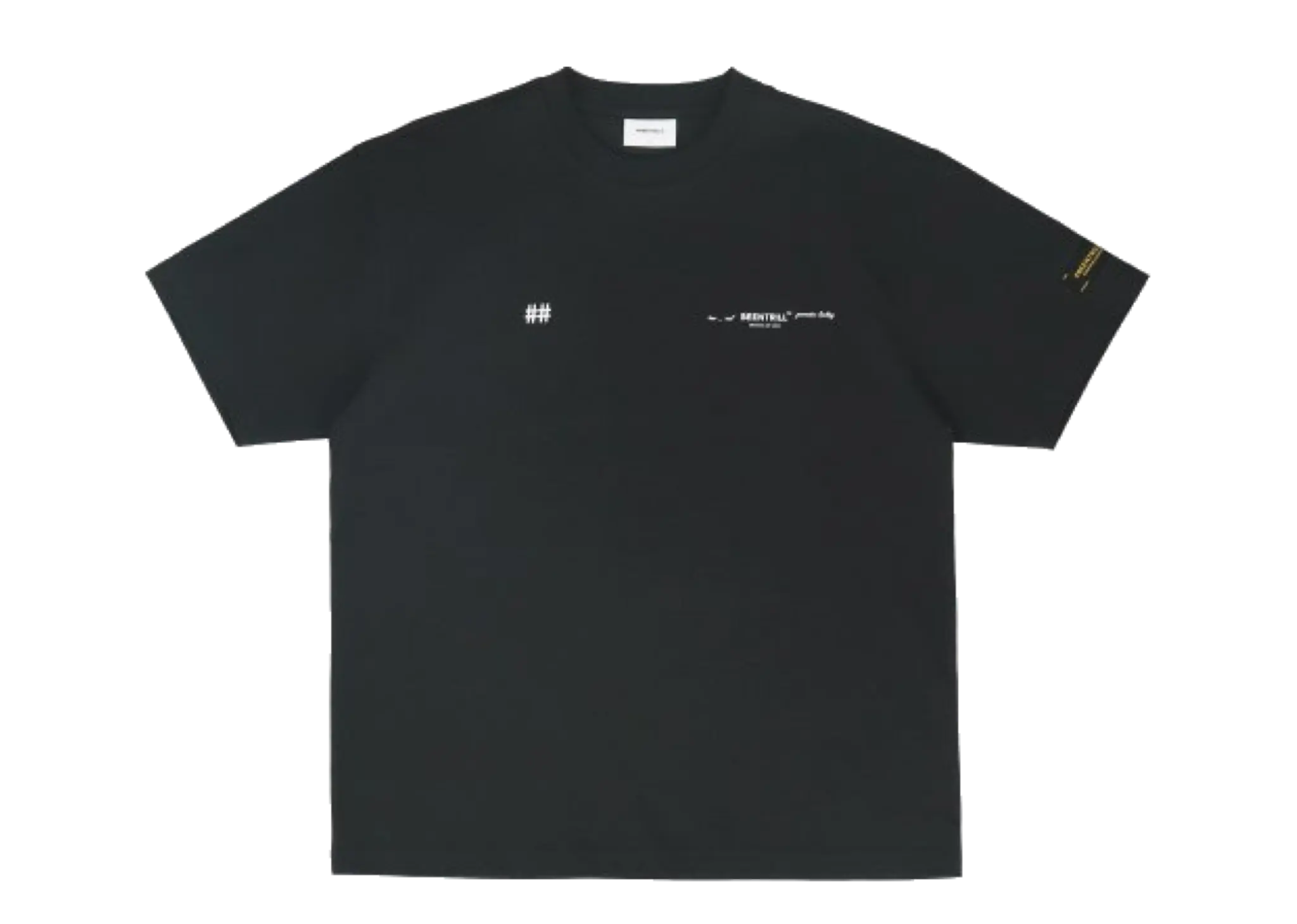 Beentrill Gold Taping Hashtag Overfit Short Sleeve T-Shirt Black - photo 2