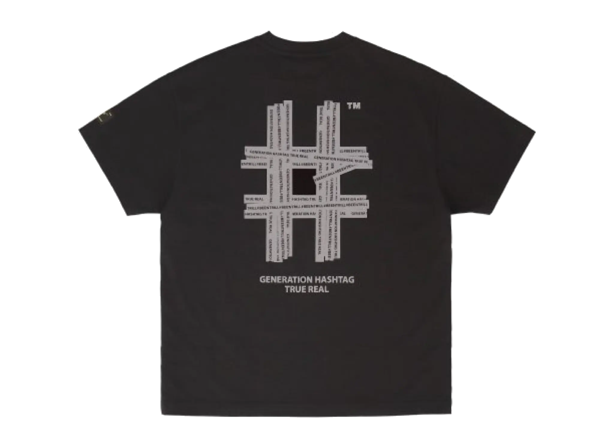 Beentrill New Reflective Hashtag Overfit Short Sleeve T-Shirt Black