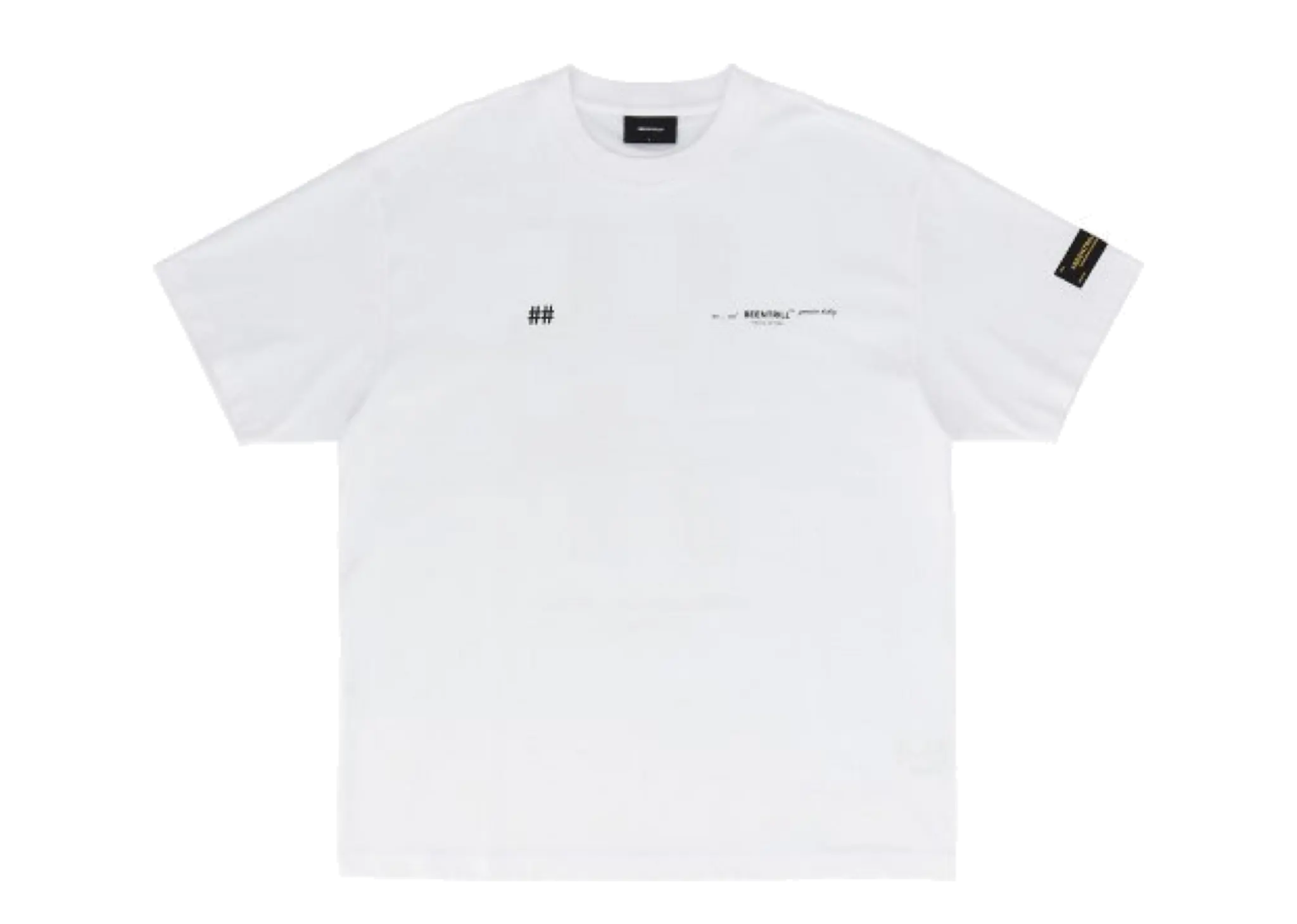 Beentrill New Reflective Hashtag Overfit Short Sleeve T-Shirt Off White - photo 2