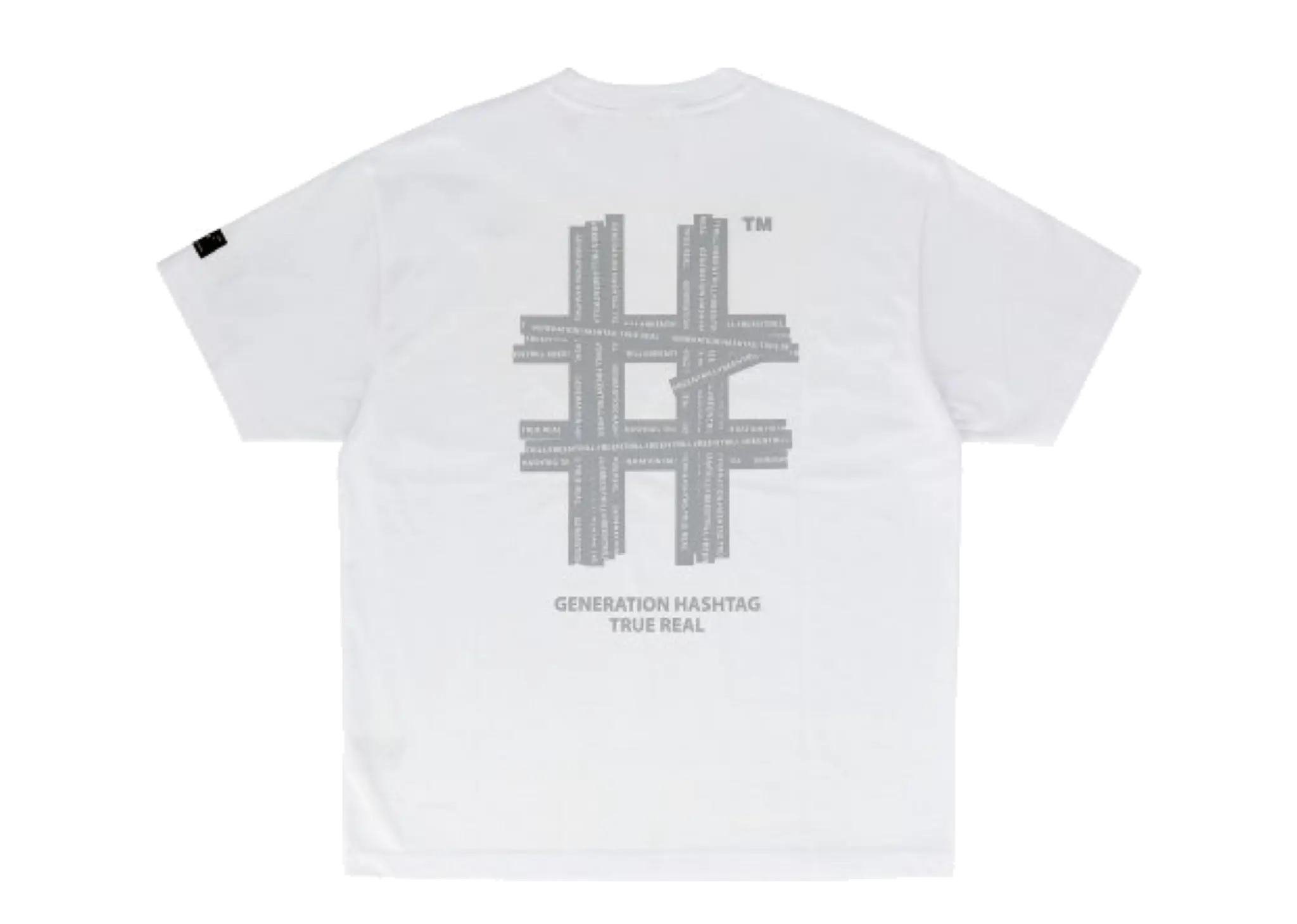 Beentrill New Reflective Hashtag Overfit Short Sleeve T-Shirt Off White